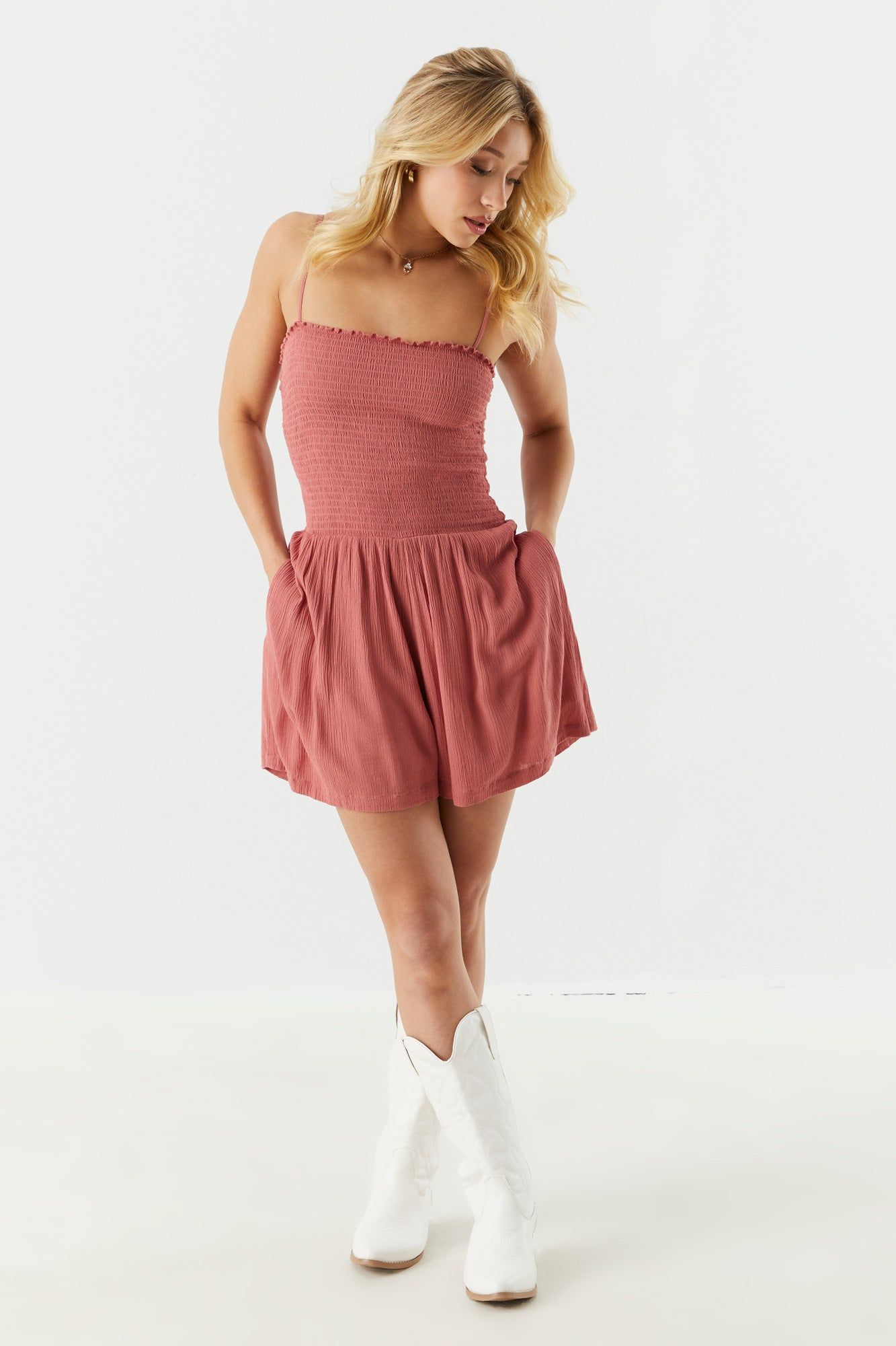 Smocked Top Romper sold by Charlotte Russe product image thumbnail 13