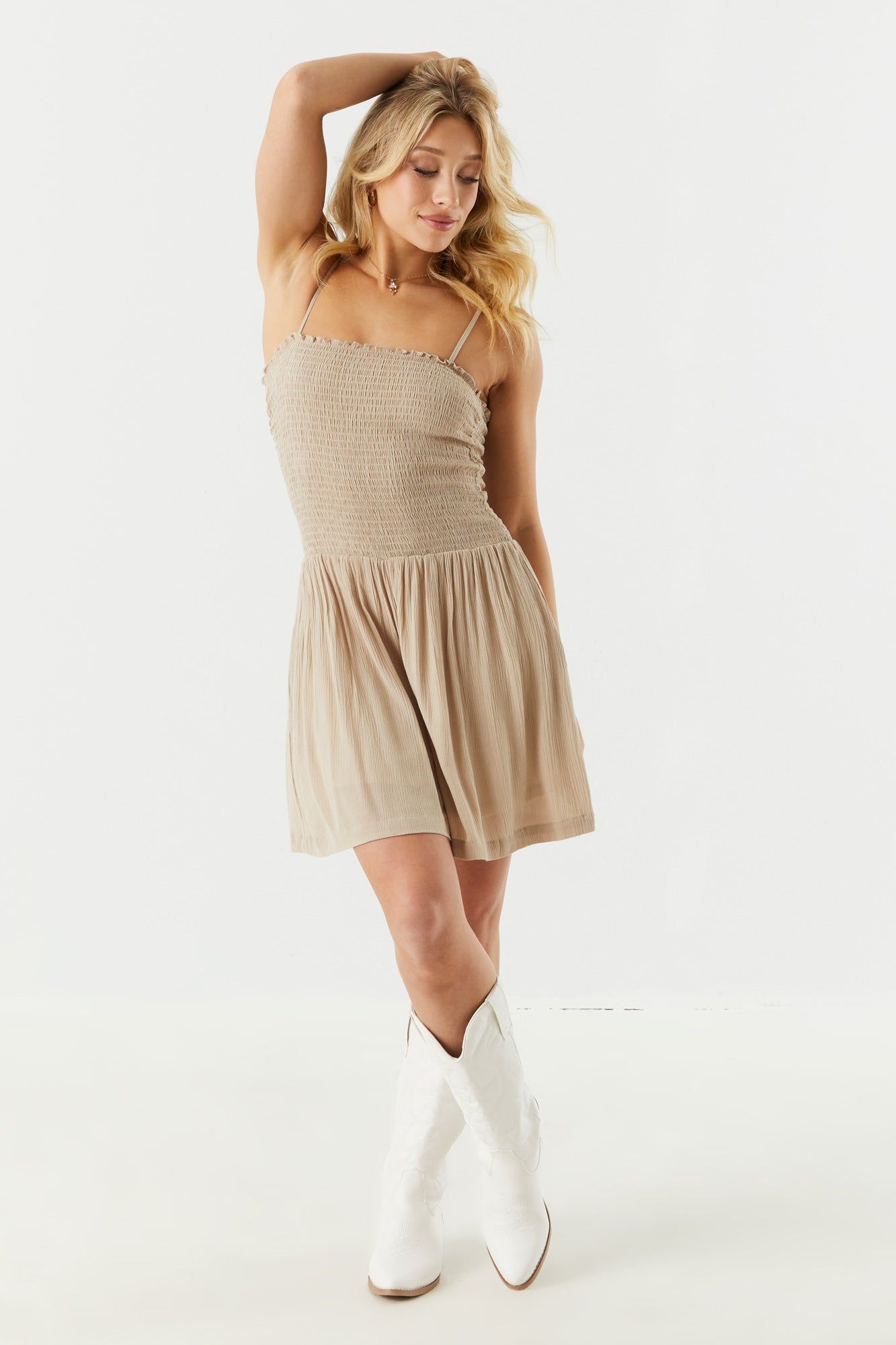 Smocked Top Romper sold by Charlotte Russe product image thumbnail 4