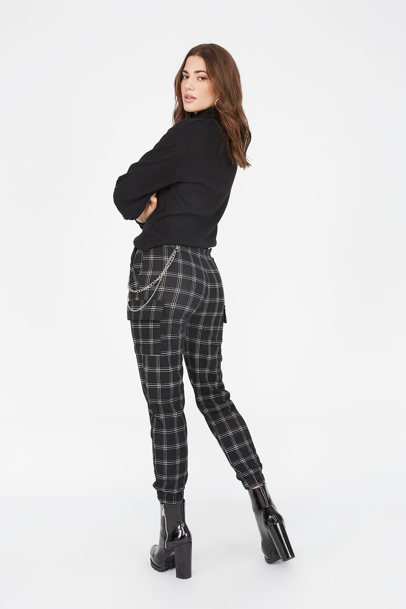 Plaid Side Chain Cargo Pant sold by Charlotte Russe product image thumbnail 2