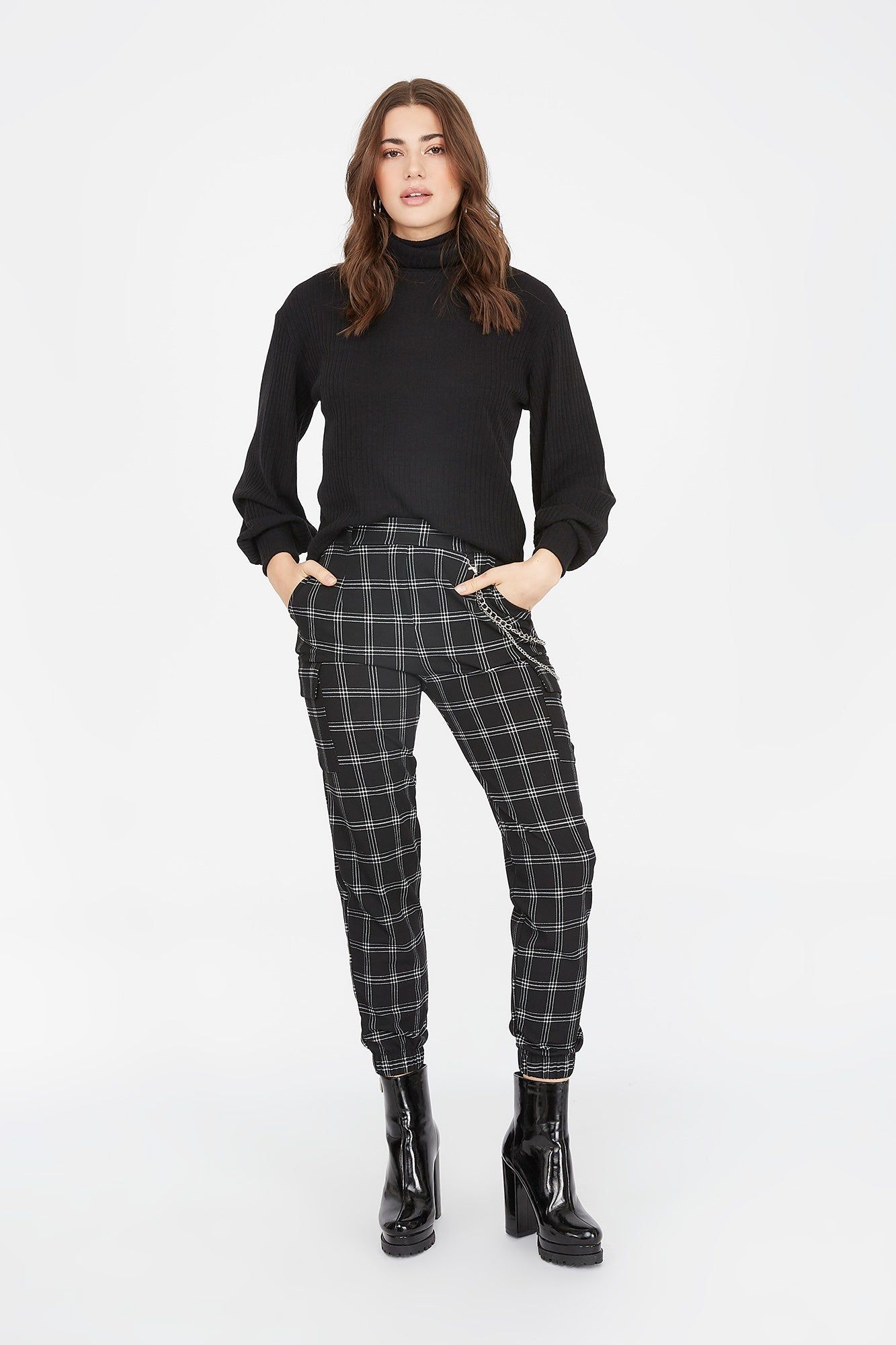 Plaid Side Chain Cargo Pant sold by Charlotte Russe