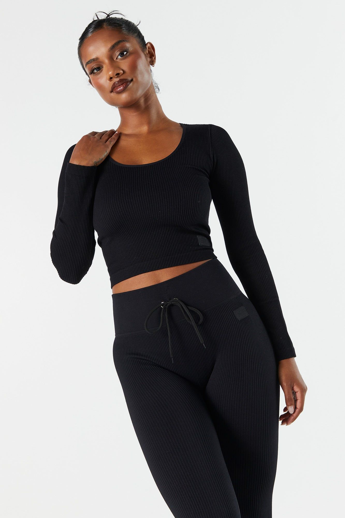 Sommer Ray Seamless Ribbed Long Sleeve Active Top sold by Charlotte Russe product image thumbnail 2