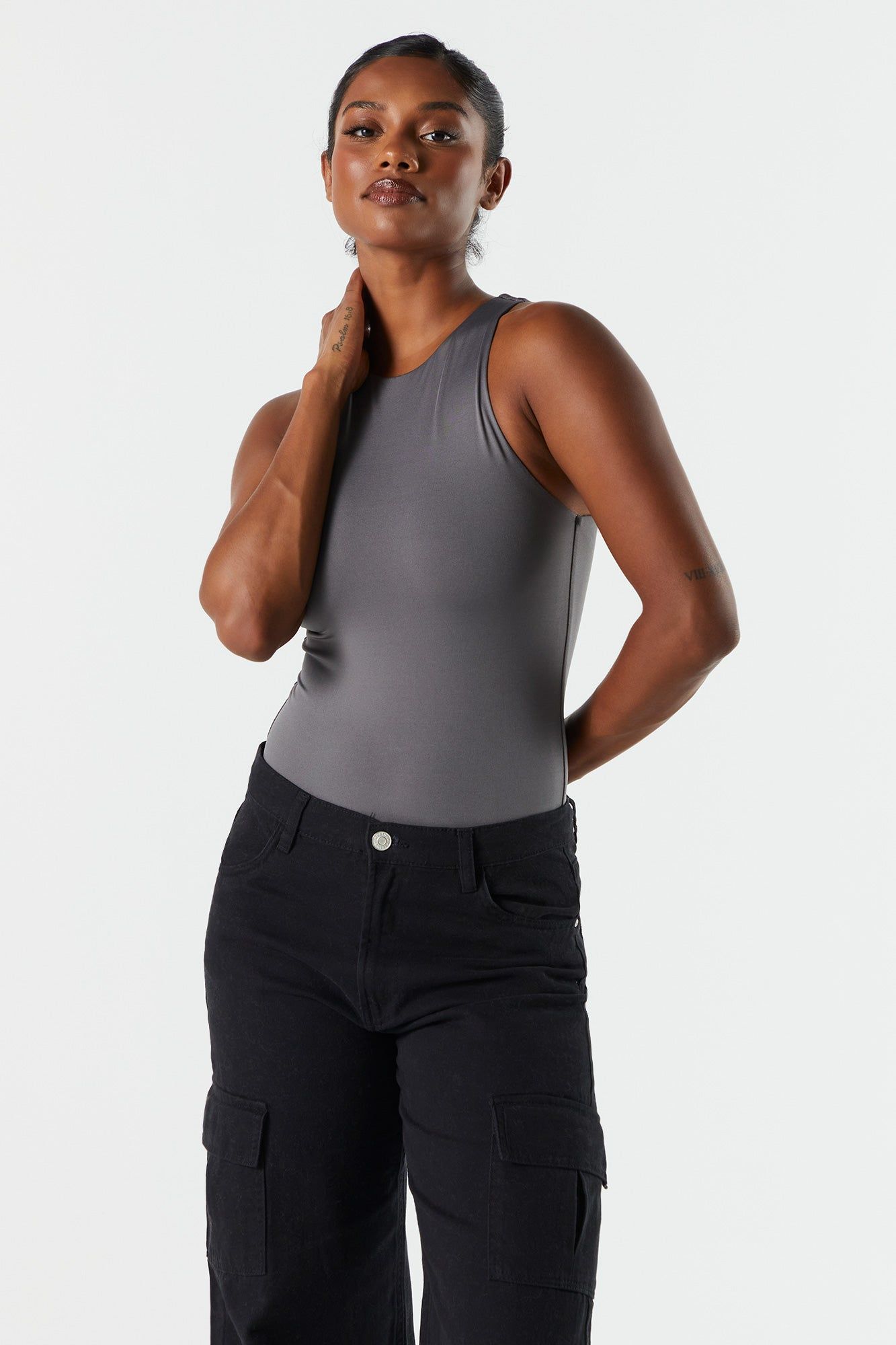 Contour High Neck Sleeveless Bodysuit sold by Charlotte Russe product image thumbnail 12