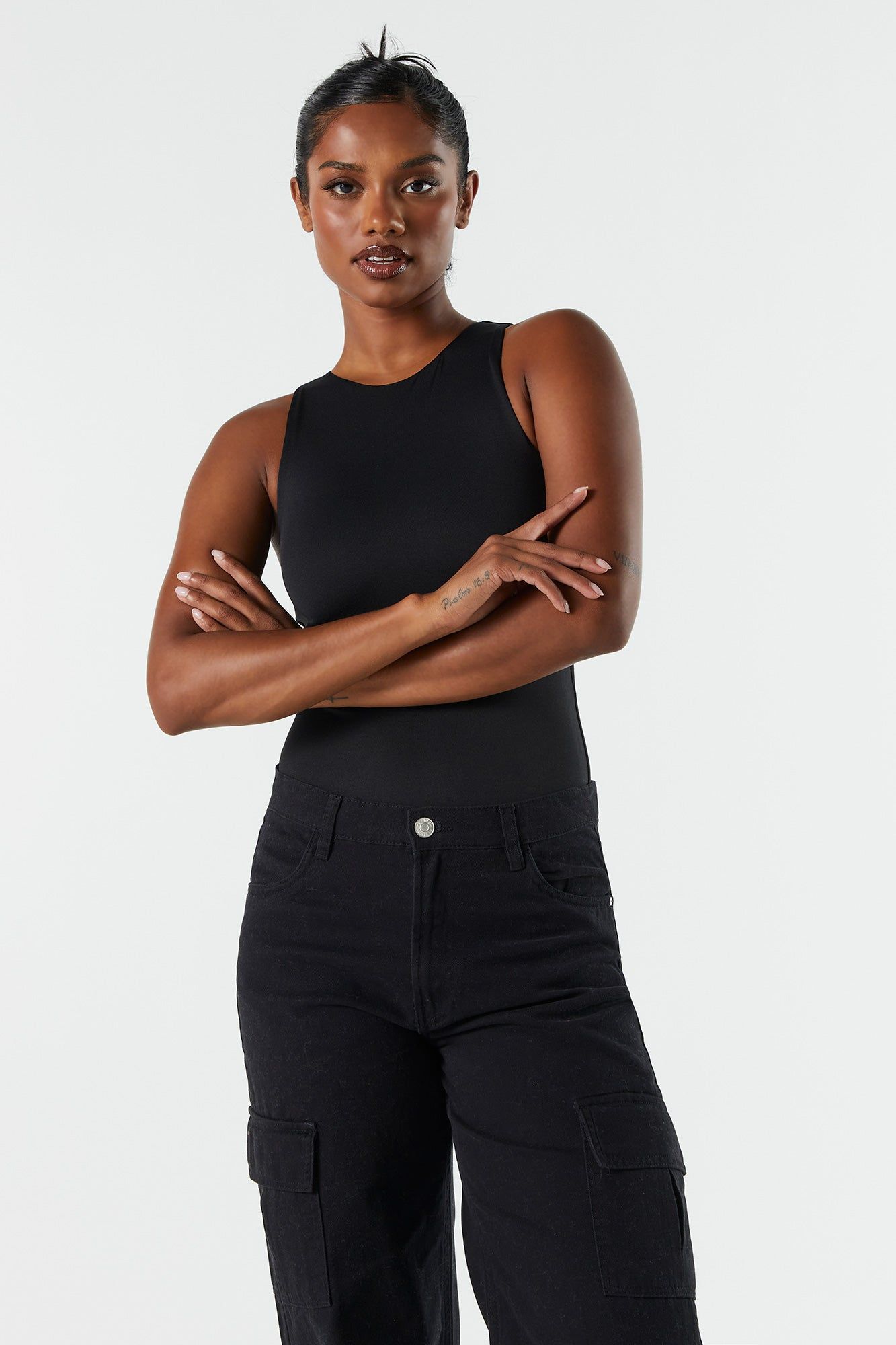 Contour High Neck Sleeveless Bodysuit sold by Charlotte Russe product image thumbnail 7