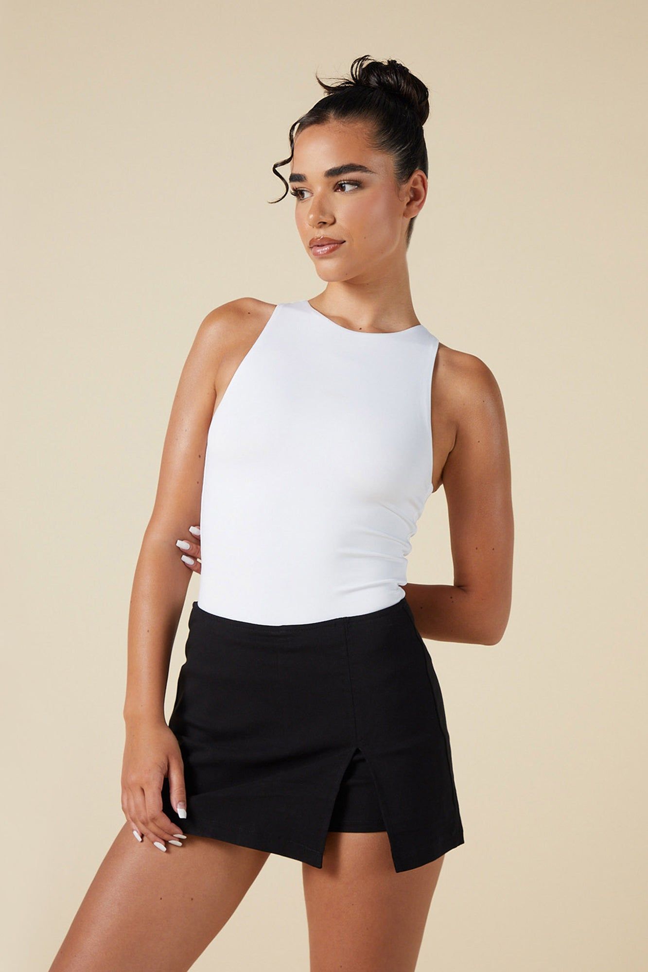 Contour High Neck Sleeveless Bodysuit sold by Charlotte Russe