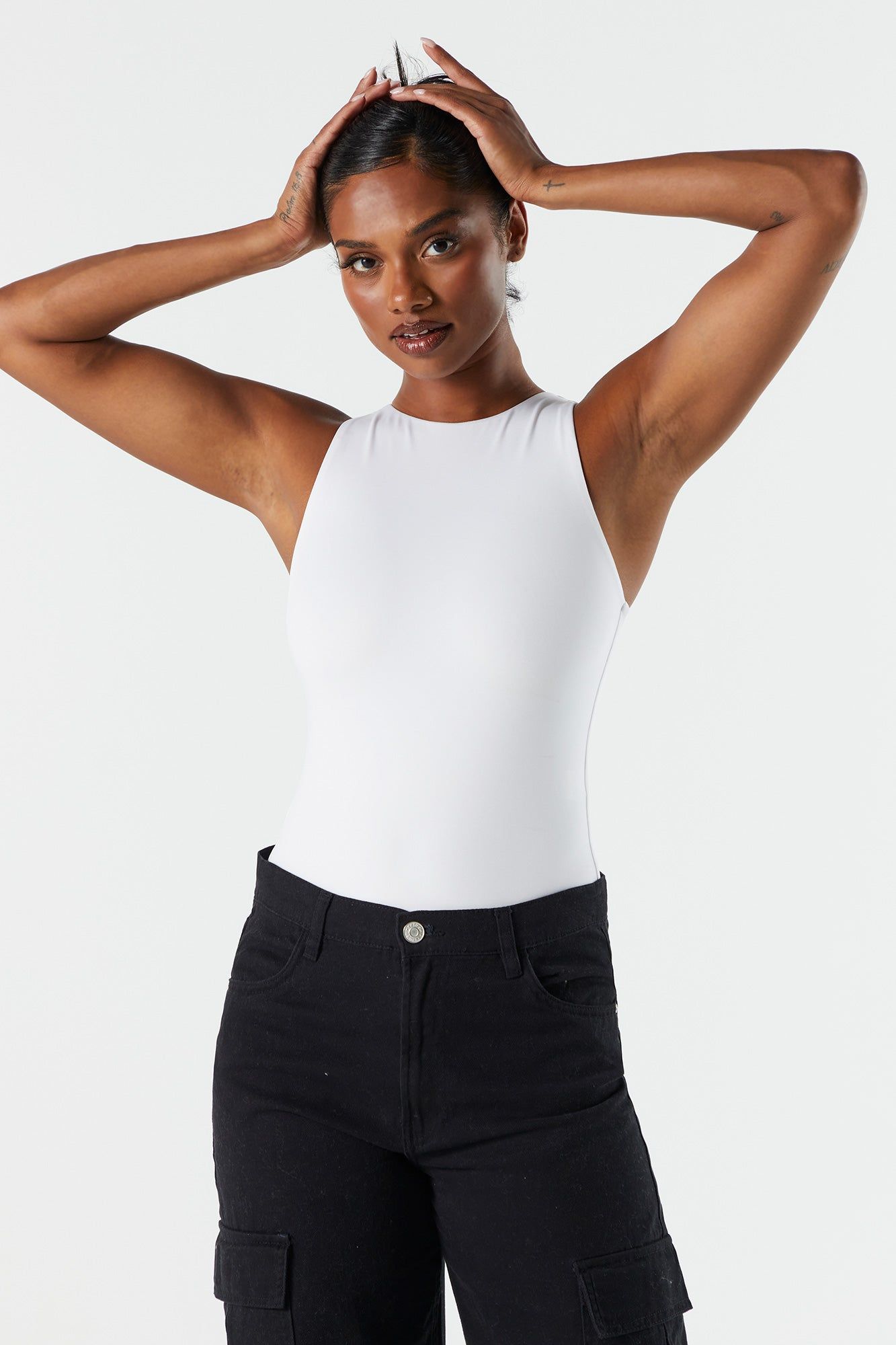 Contour High Neck Sleeveless Bodysuit sold by Charlotte Russe product image thumbnail 2
