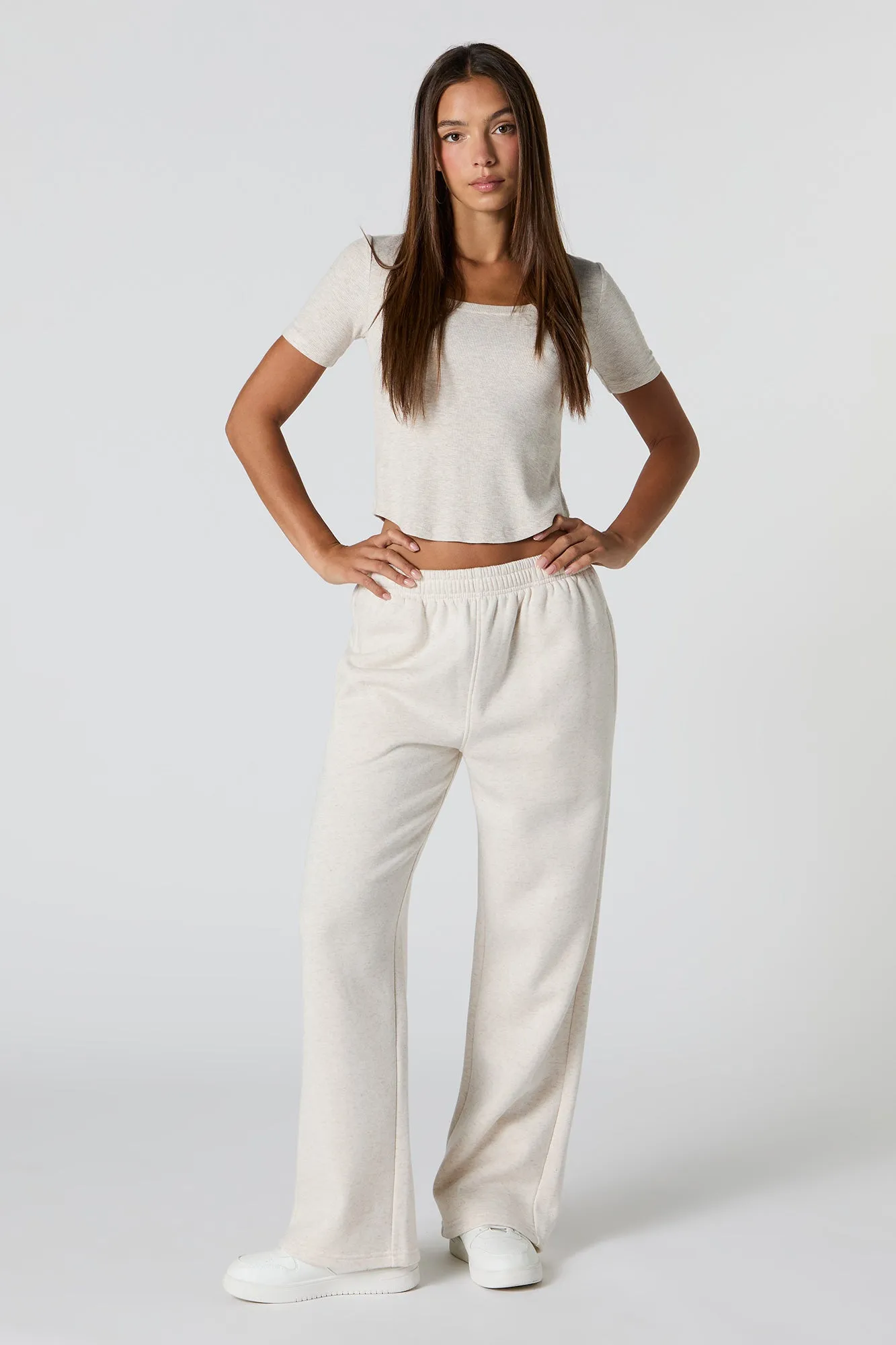 Ribbed Curved Hem T-Shirt sold by Charlotte Russe product image thumbnail 3