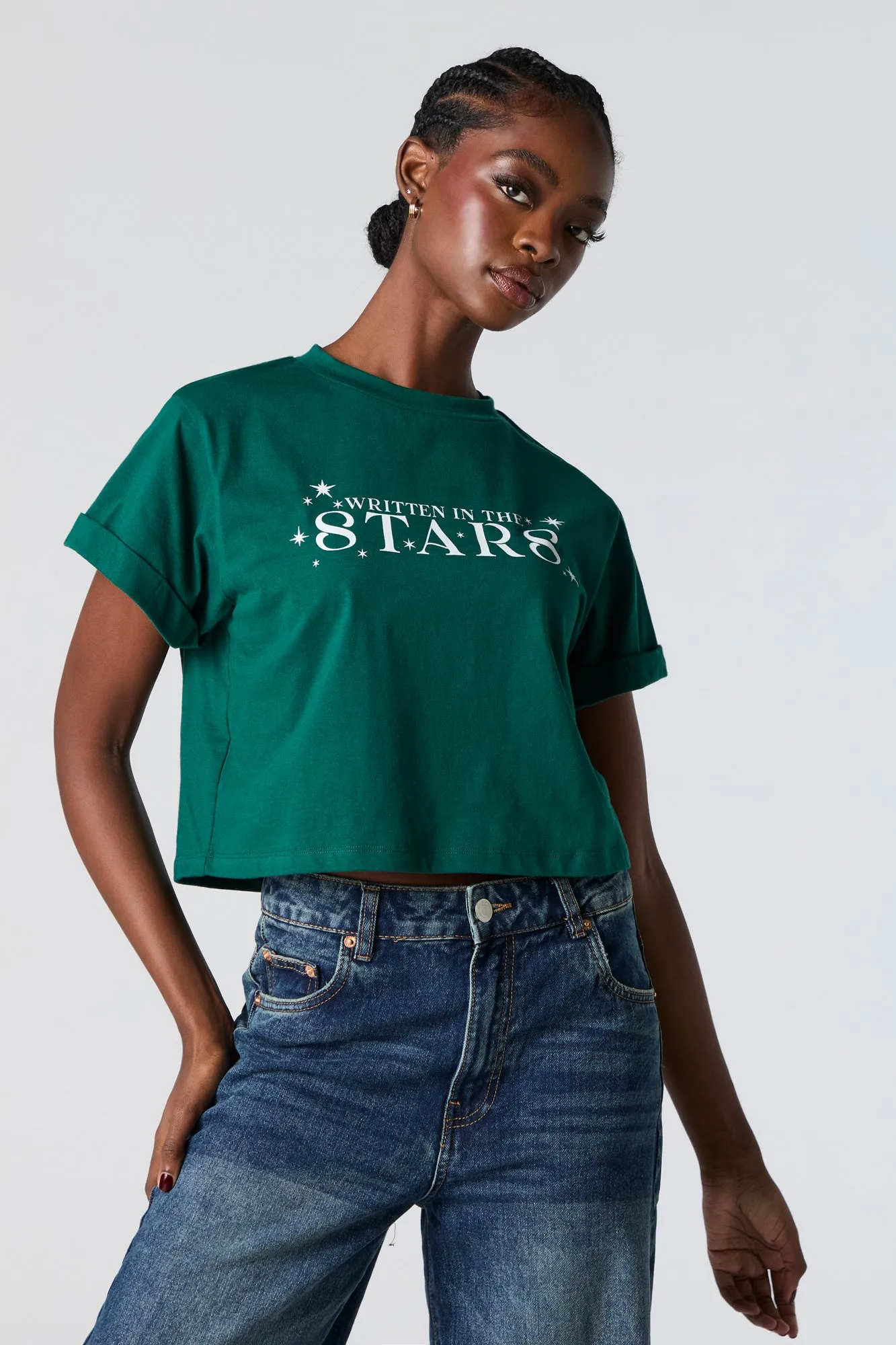 Written in Stars Graphic Boxy T-Shirt sold by Charlotte Russe