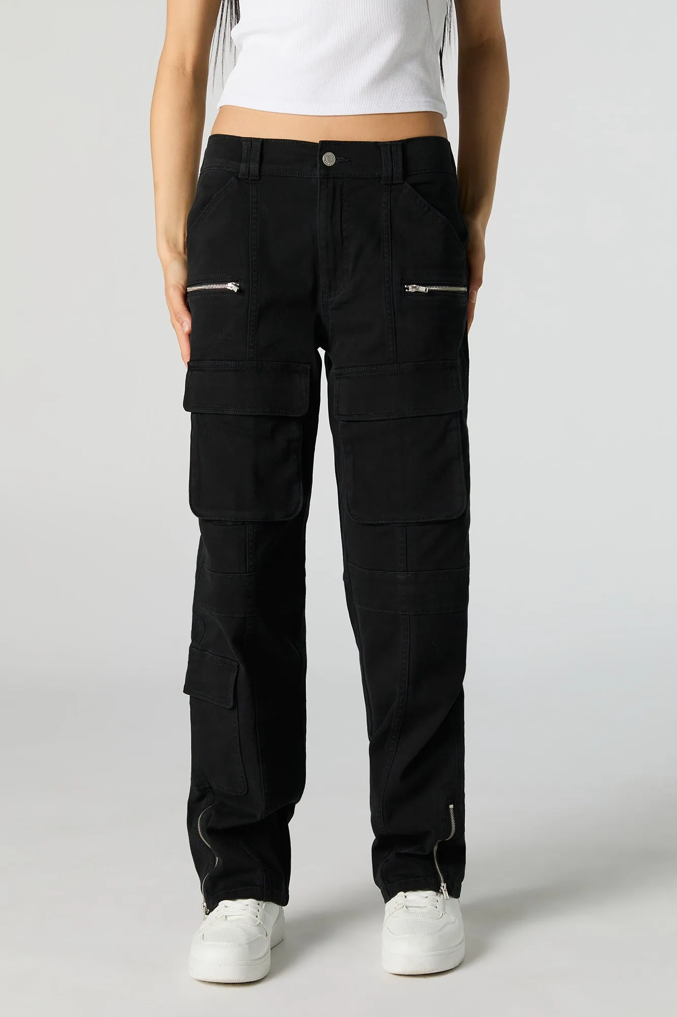 Zipper Hem Straight Leg Cargo Pant sold by Charlotte Russe product image thumbnail 5