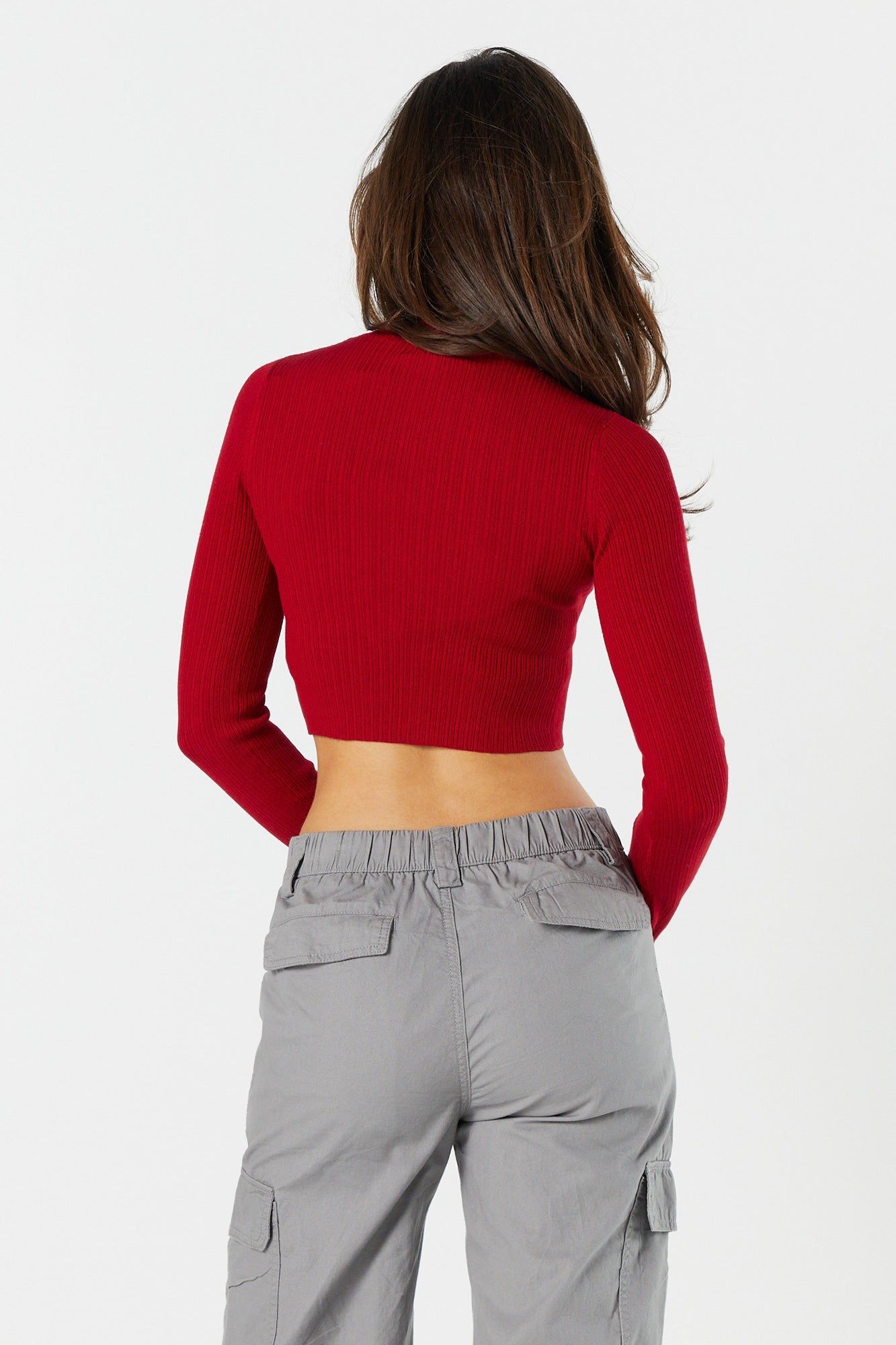 Ribbed Knit Turtleneck Cropped Sweater sold by Charlotte Russe product image thumbnail 5