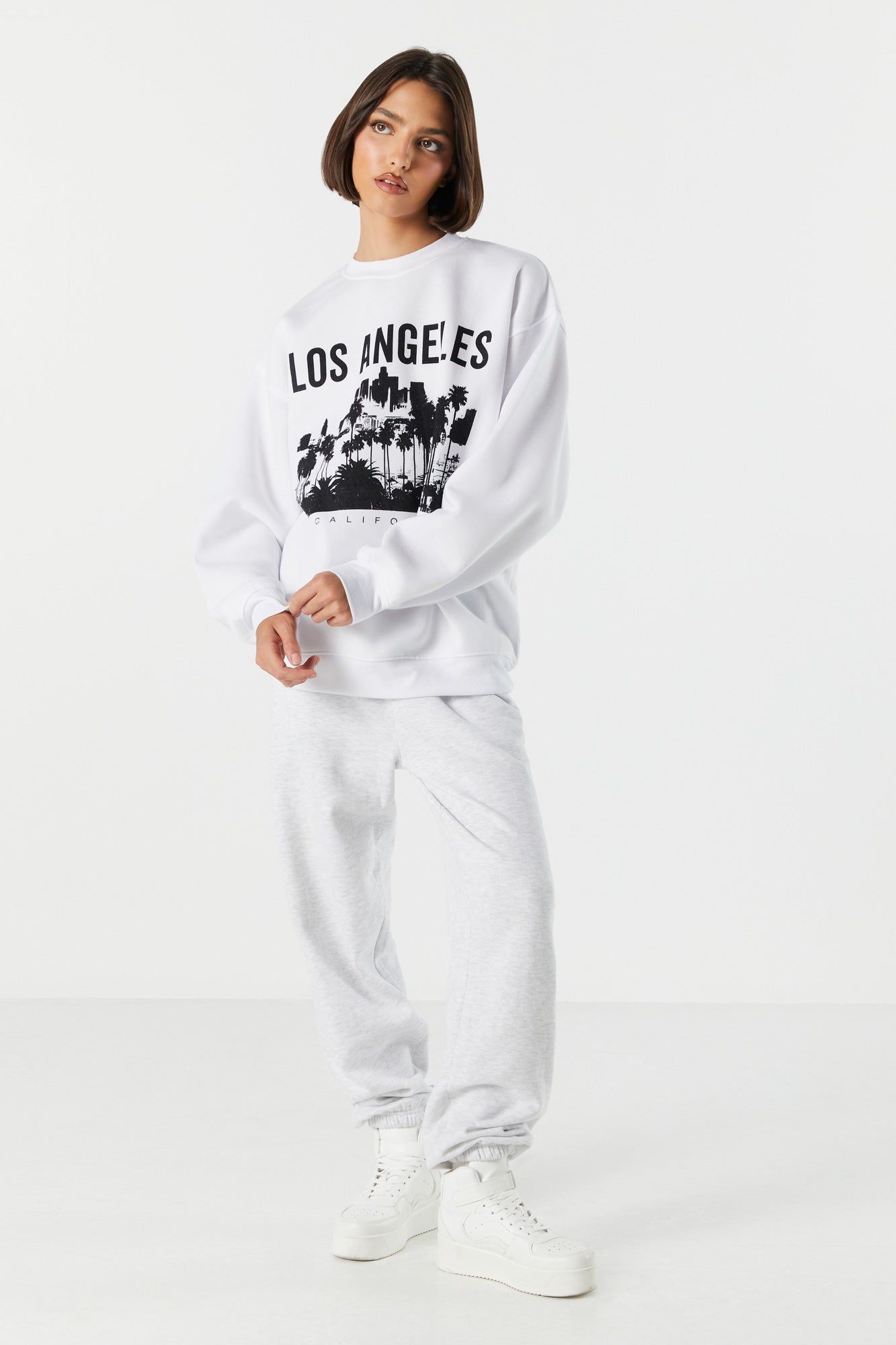 Los Angeles Graphic Fleece Sweatshirt sold by Charlotte Russe product image thumbnail 3
