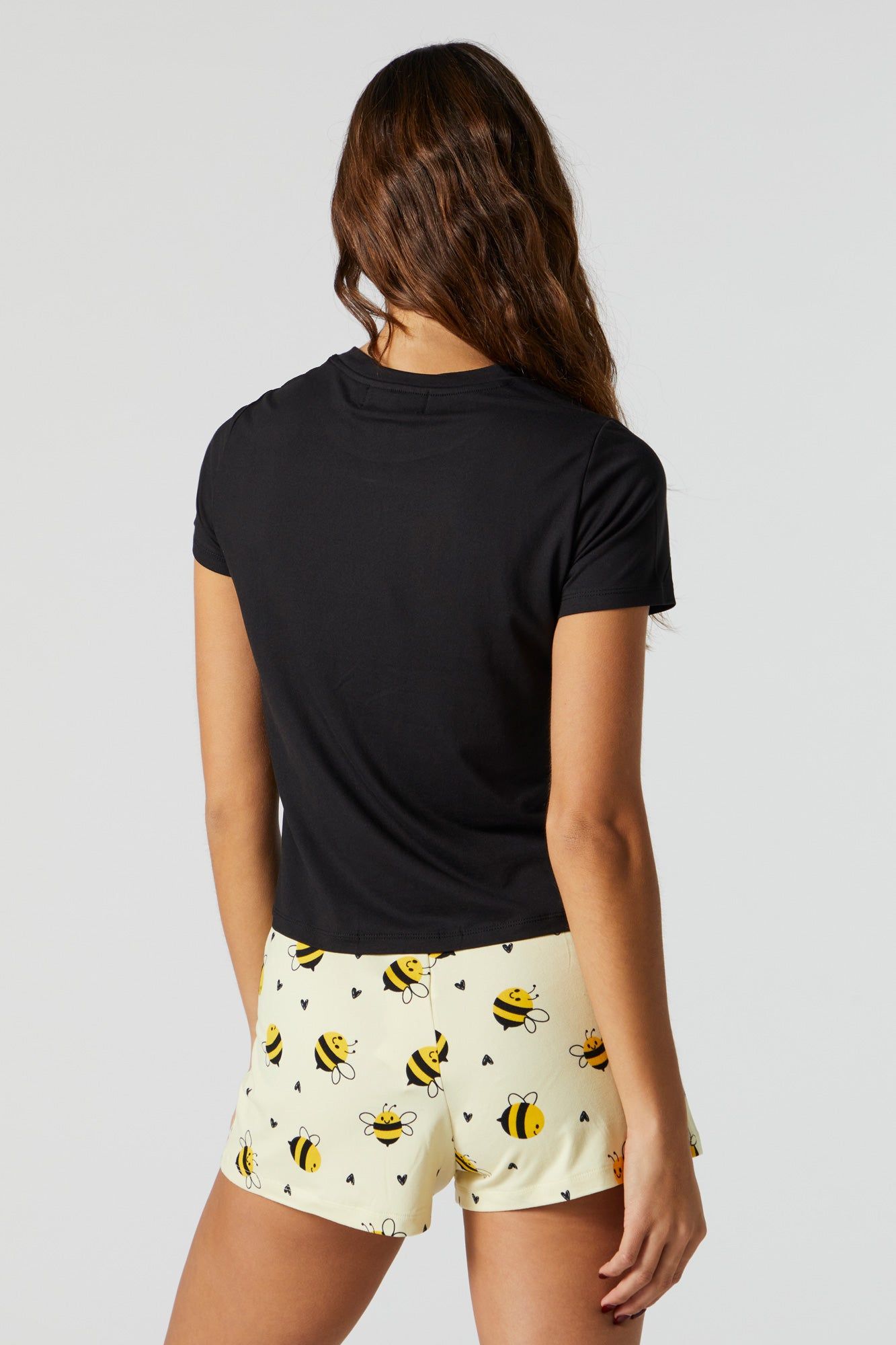 Bee Kind Graphic Pajama T-Shirt Set sold by Charlotte Russe product image thumbnail 4