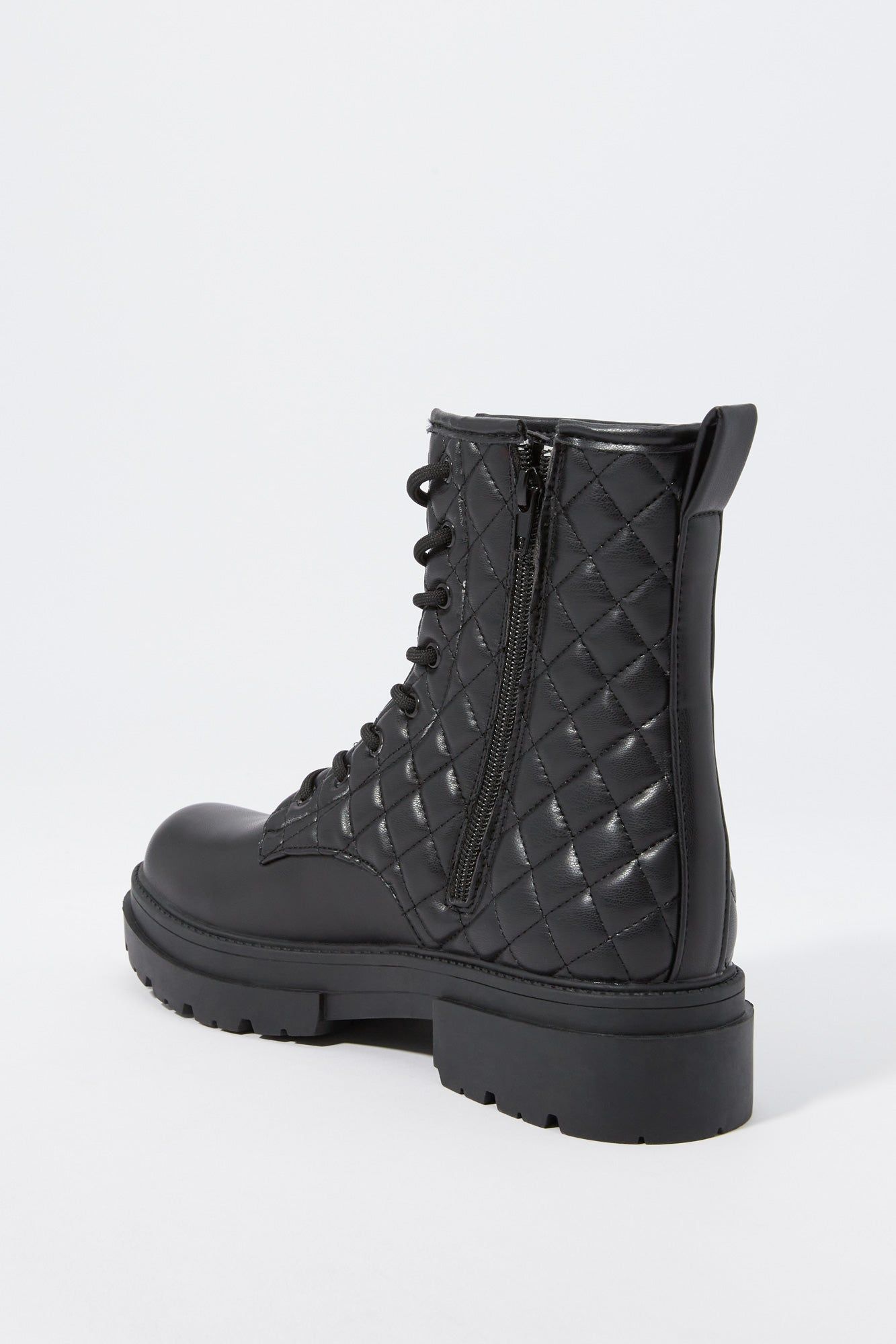Faux-Leather Quilted Lace-Up Boot sold by Charlotte Russe product image thumbnail 3