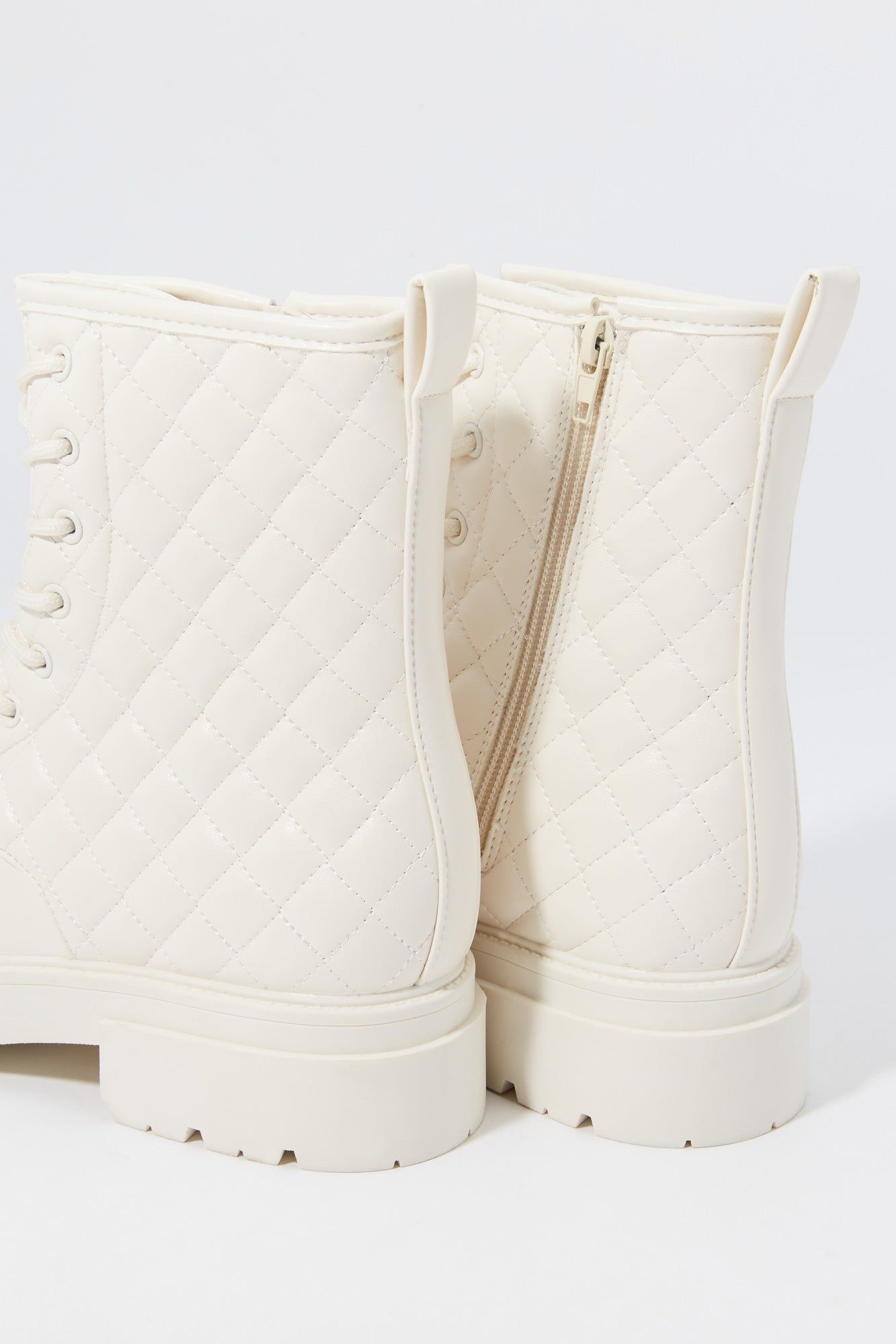 Faux-Leather Quilted Lace-Up Boot sold by Charlotte Russe product image thumbnail 8