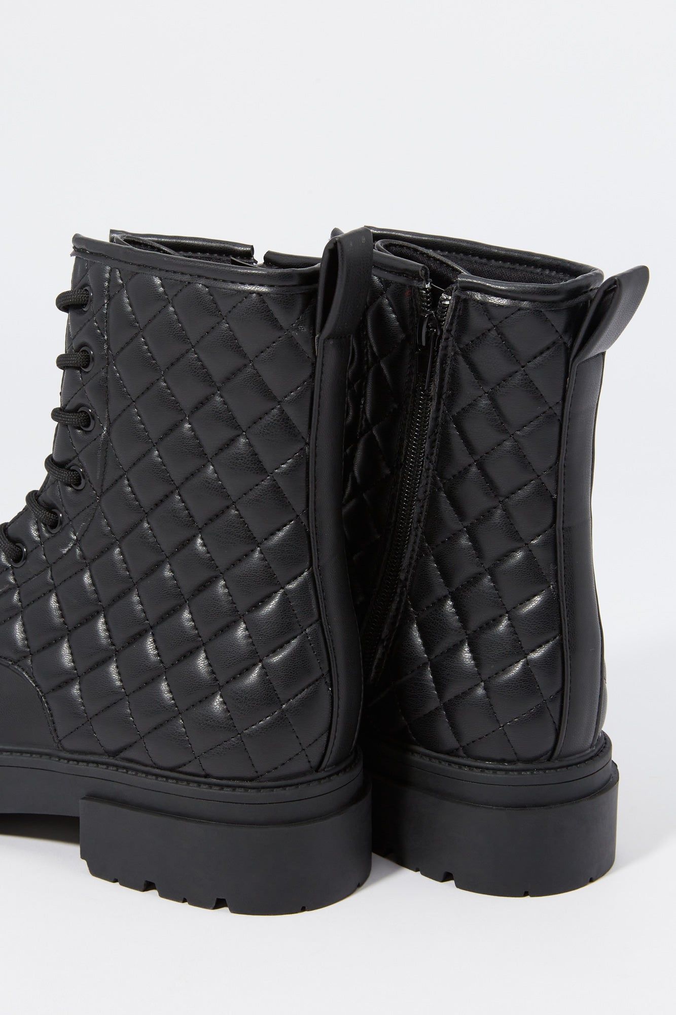 Faux-Leather Quilted Lace-Up Boot sold by Charlotte Russe product image thumbnail 4