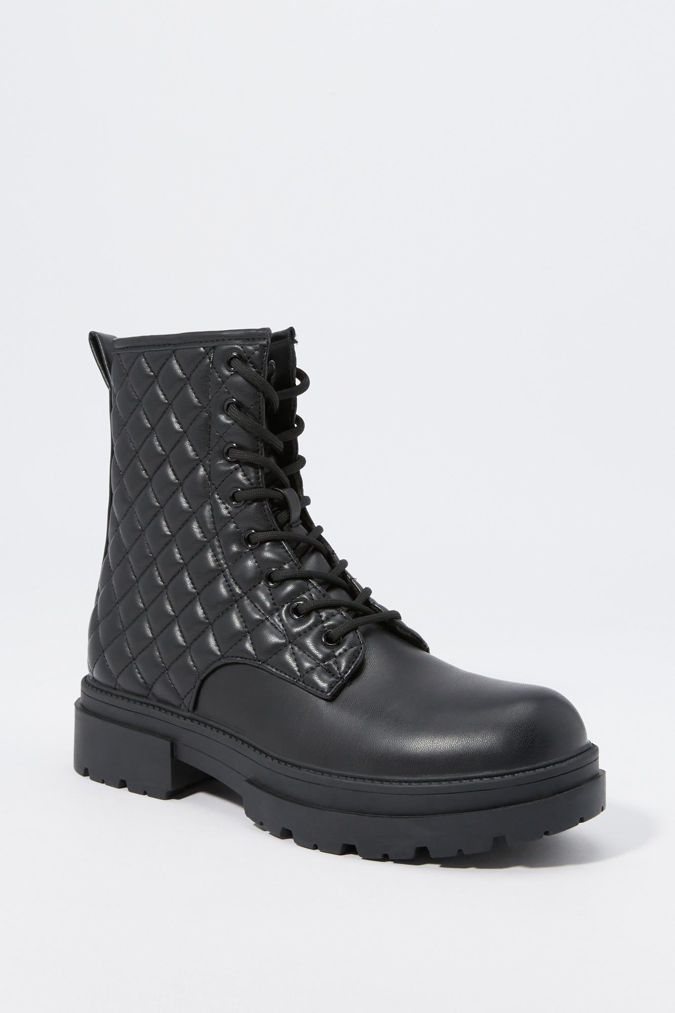 Faux-Leather Quilted Lace-Up Boot sold by Charlotte Russe product image thumbnail 2