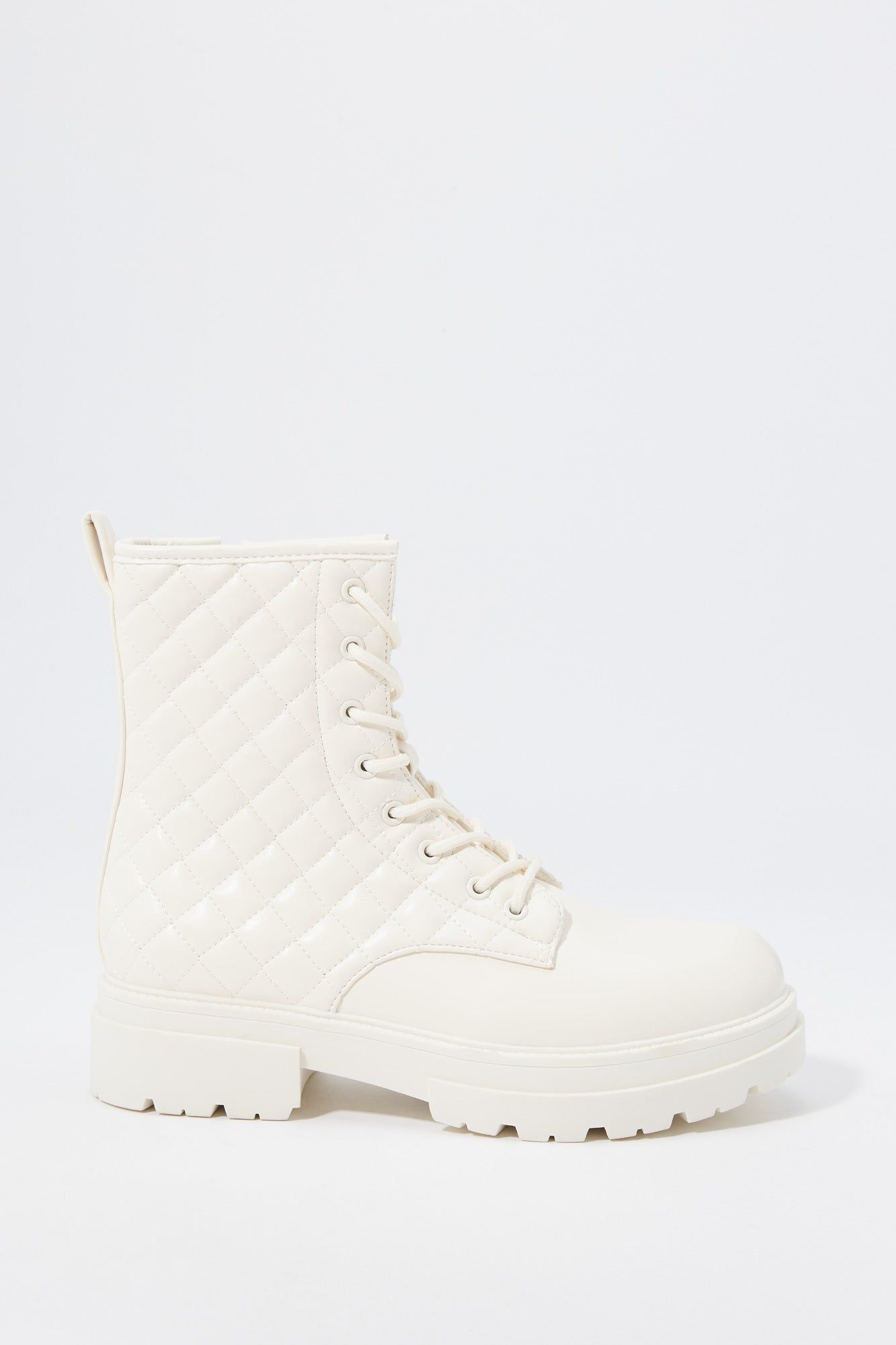 Faux-Leather Quilted Lace-Up Boot sold by Charlotte Russe product image thumbnail 5