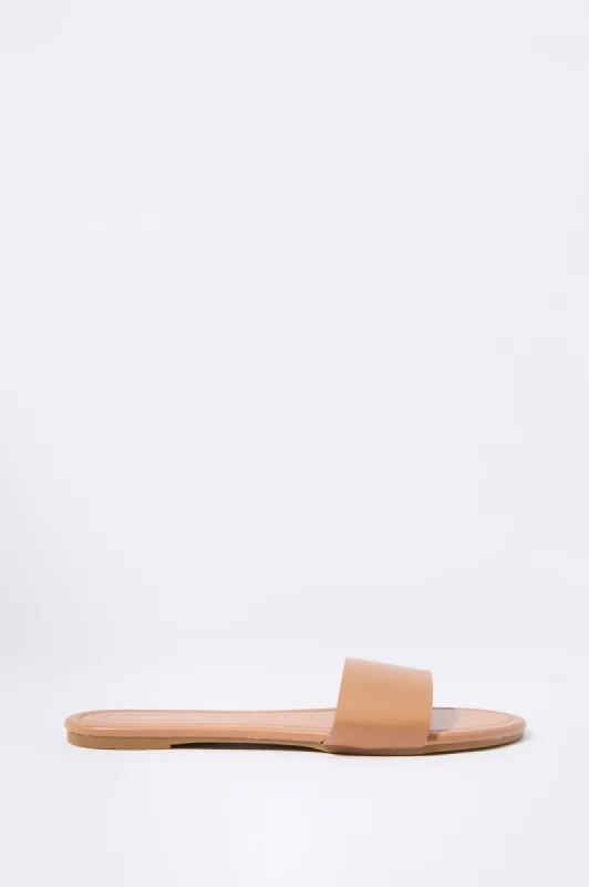 Faux Leather Sandal Slide sold by Charlotte Russe
