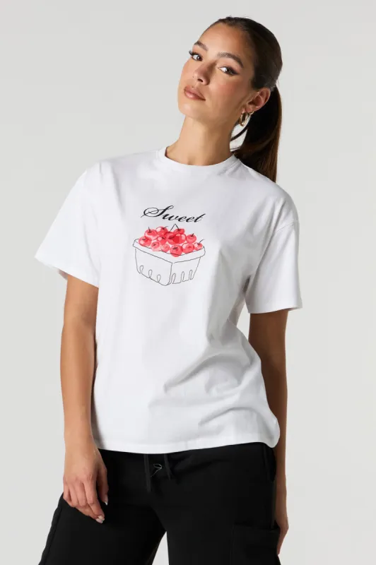 Sweet Cherries Graphic Boyfriend T-Shirt sold by Charlotte Russe