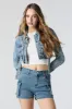 D-Ring Cropped Denim Jacket sold by Charlotte Russe