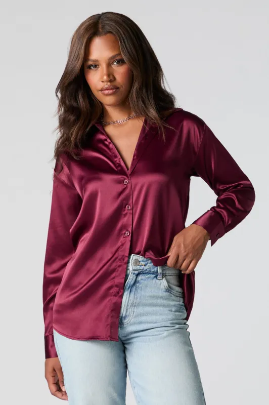 Satin Button-Up Top sold by Charlotte Russe