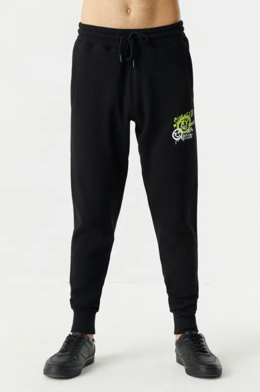 Graffiti Smiley Graphic Jogger sold by Charlotte Russe