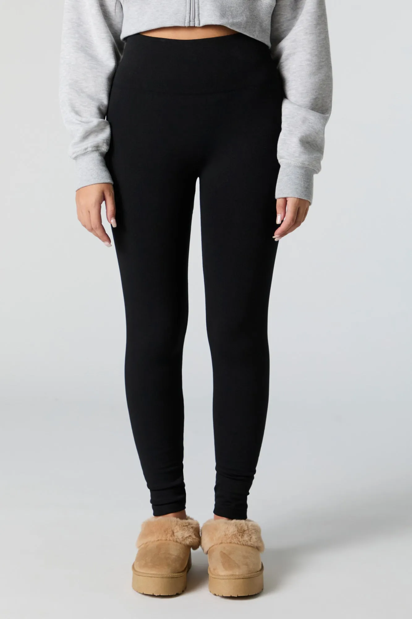 Seamless Solid High Rise Fleece Legging sold by Charlotte Russe product image thumbnail 5