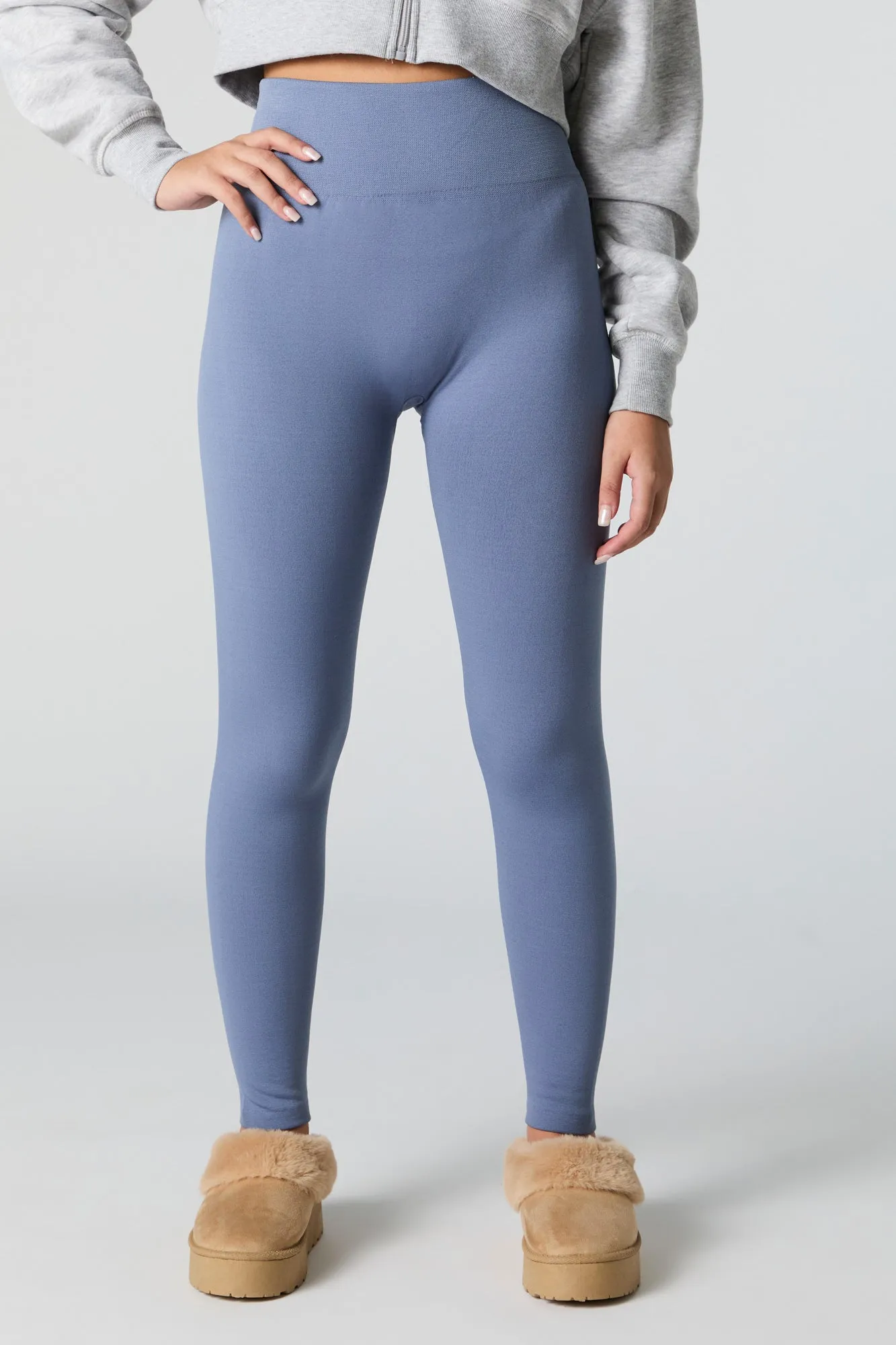 Seamless Solid High Rise Fleece Legging sold by Charlotte Russe product image thumbnail 2