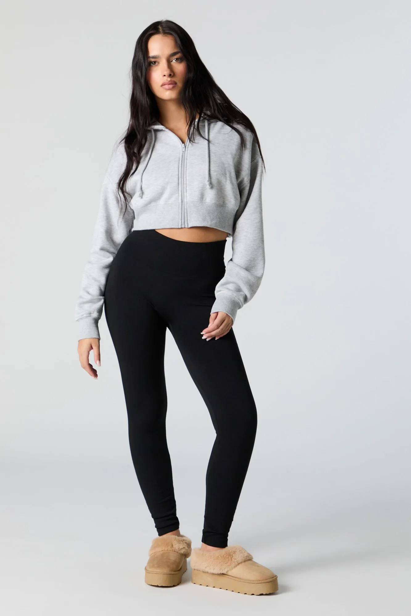 Seamless Solid High Rise Fleece Legging sold by Charlotte Russe product image thumbnail 4