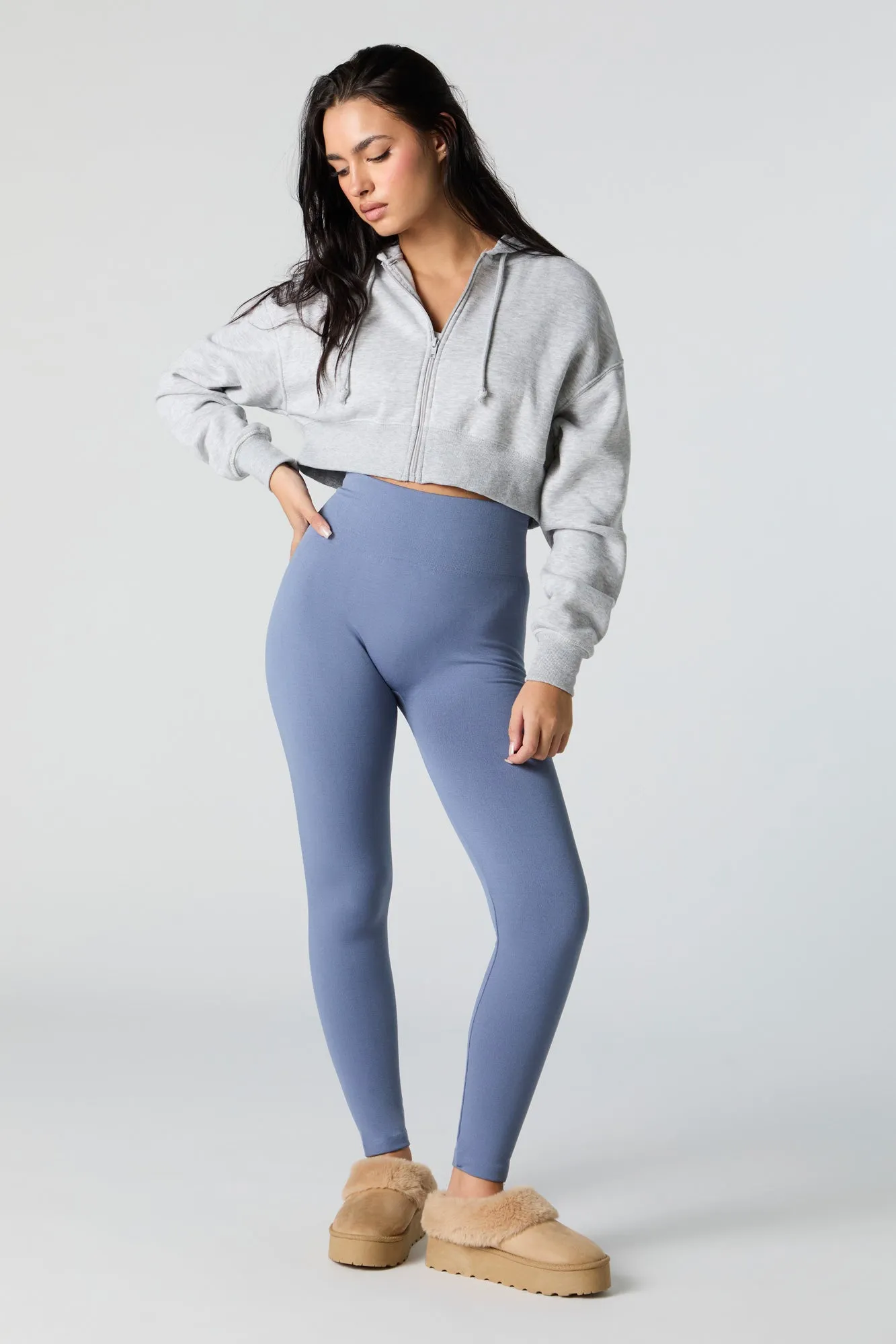 Seamless Solid High Rise Fleece Legging sold by Charlotte Russe