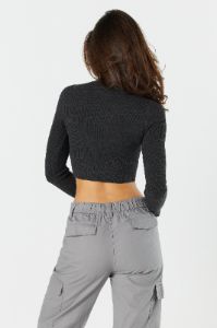 Ribbed Knit Cropped Turtleneck Sweater sold by Charlotte Russe