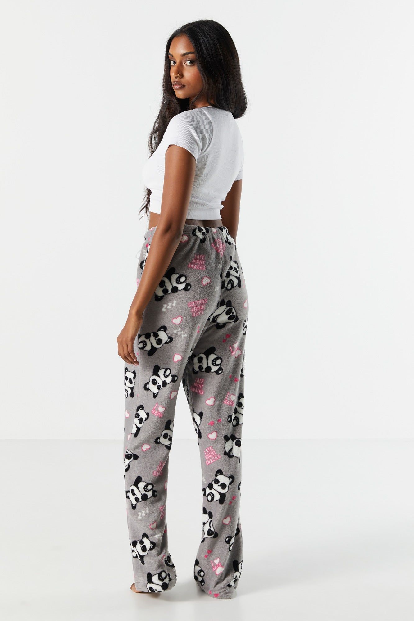 Panda Print Plush Pajama Pant sold by Charlotte Russe product image thumbnail 3