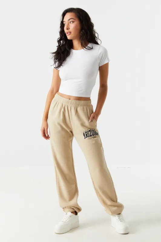 Arizona Graphic Fleece Girlfriend Jogger sold by Charlotte Russe