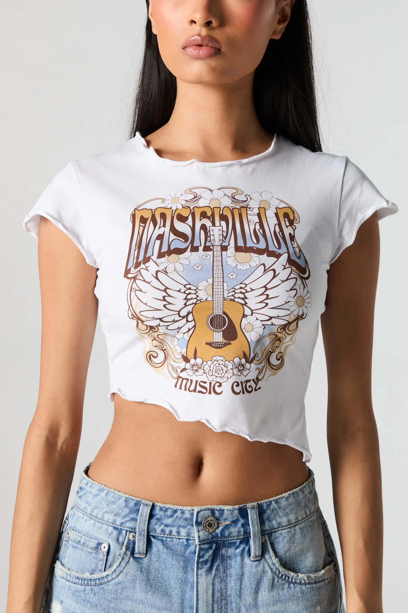 Nashville Graphic Cropped T-Shirt sold by Charlotte Russe