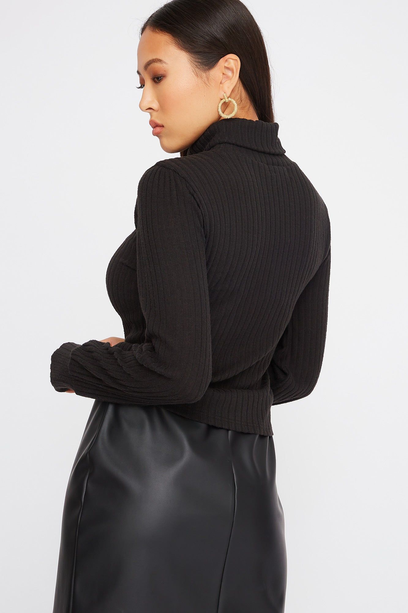 Turtleneck Puff Sleeve Sweater sold by Charlotte Russe product image thumbnail 2