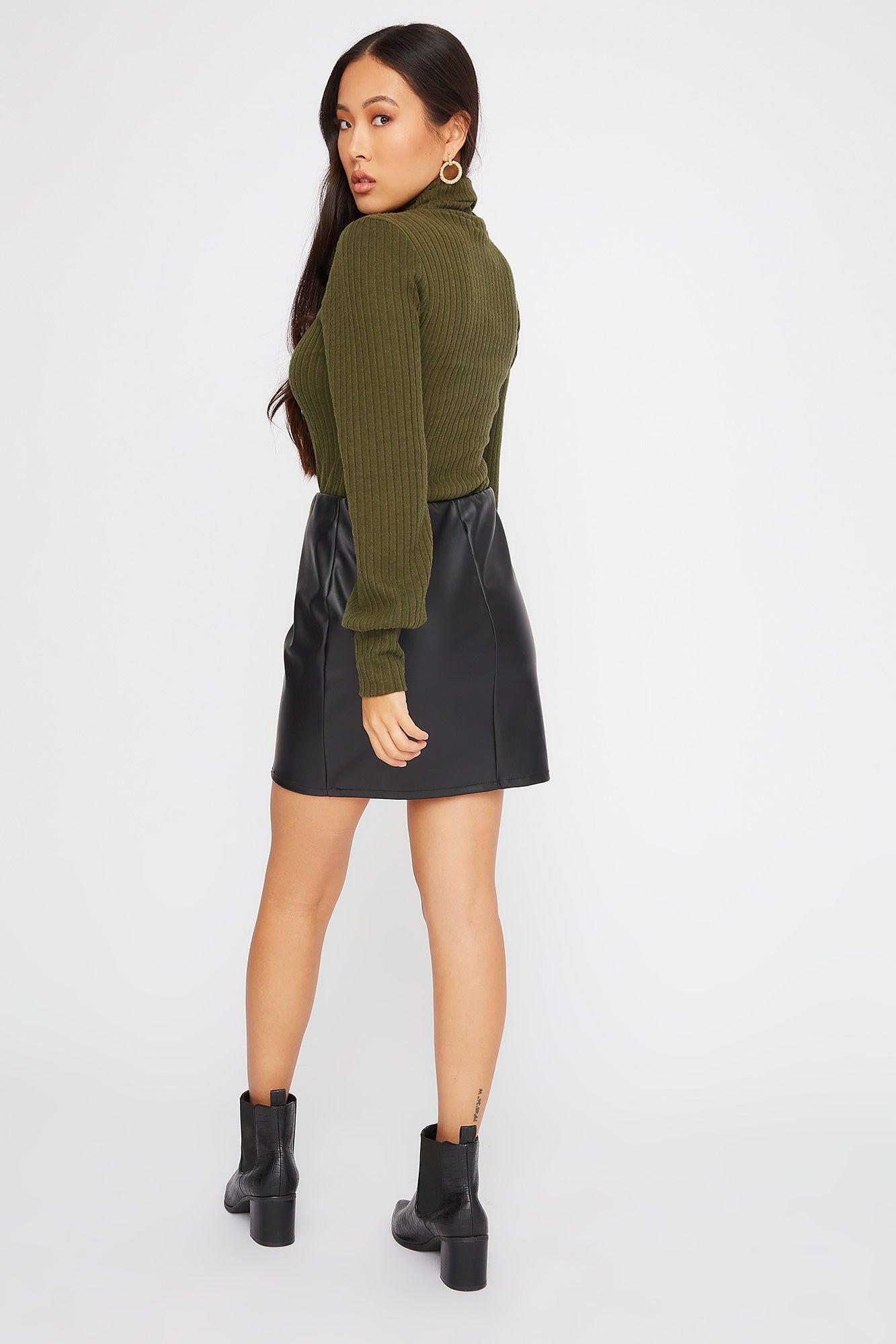 Turtleneck Puff Sleeve Sweater sold by Charlotte Russe product image thumbnail 4