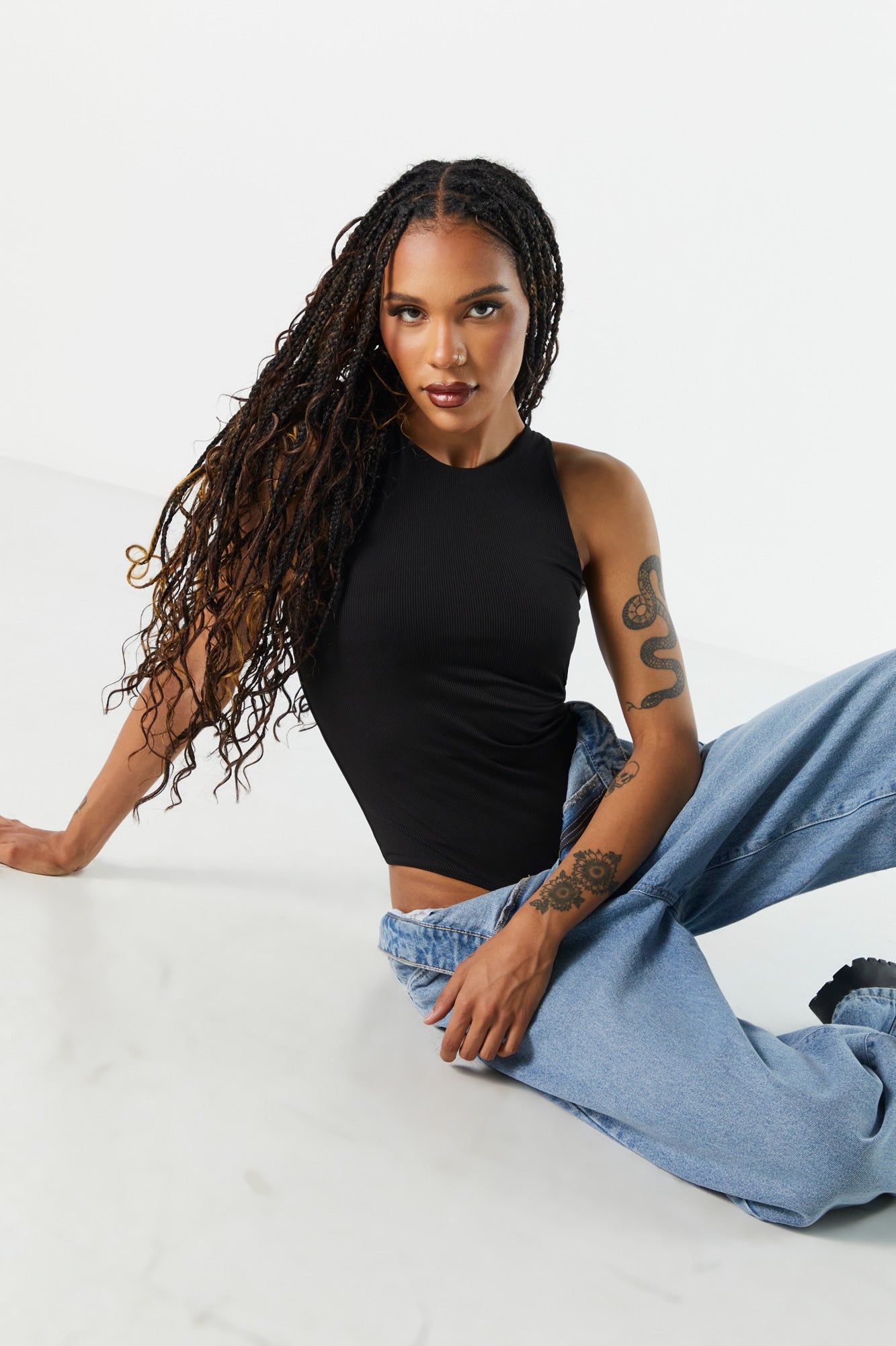 Contour Ribbed High Neck Bodysuit sold by Charlotte Russe product image thumbnail 3