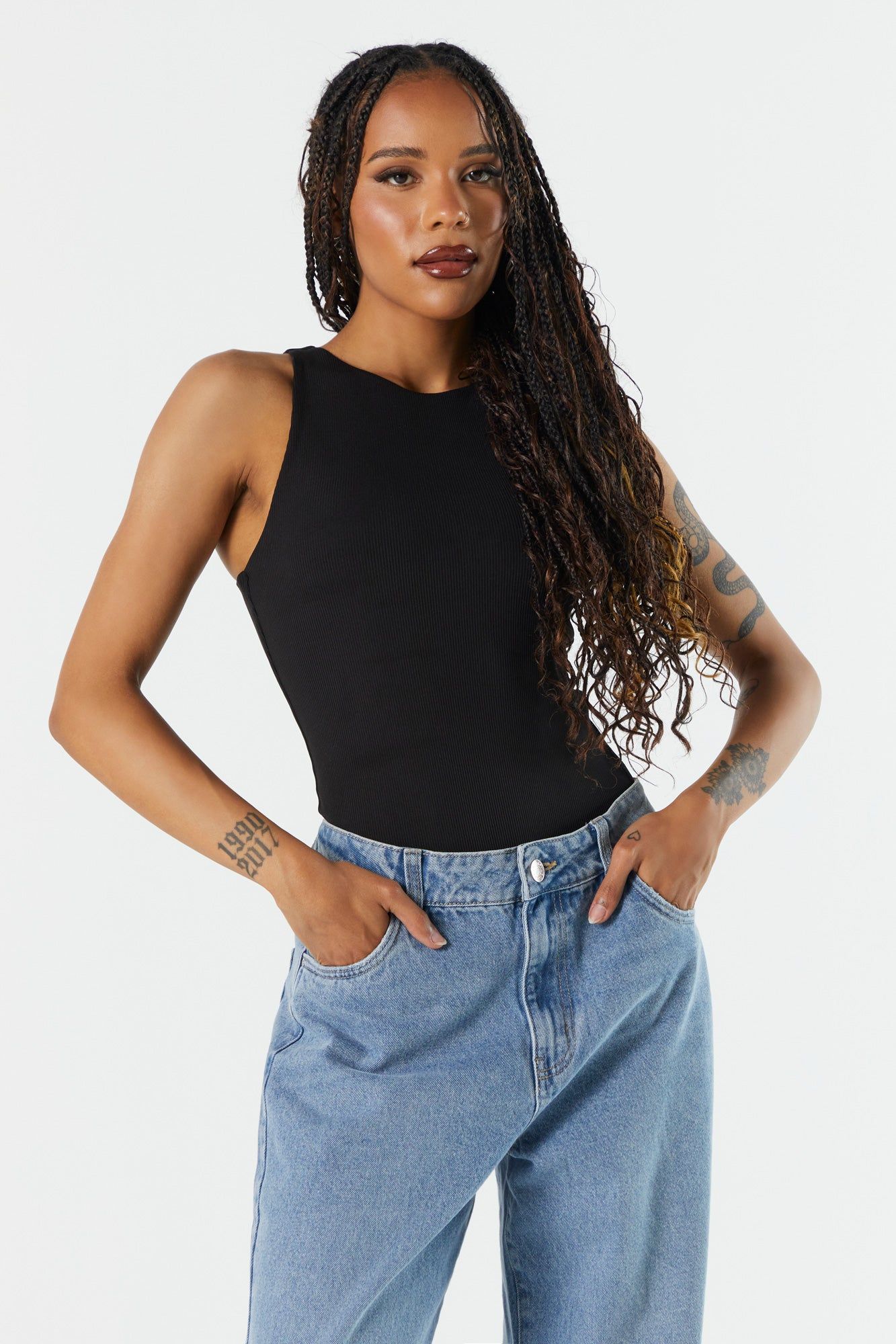 Contour Ribbed High Neck Bodysuit sold by Charlotte Russe
