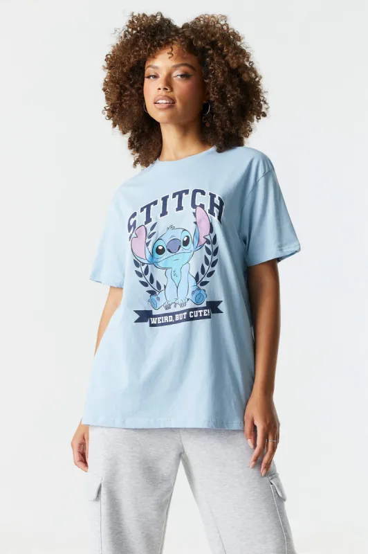 Stitch Varsity Graphic Boyfriend T-Shirt sold by Charlotte Russe