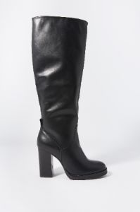 Faux Leather Knee High Heeled Boot sold by Charlotte Russe