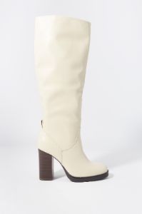 Faux Leather Knee High Heeled Boot sold by Charlotte Russe