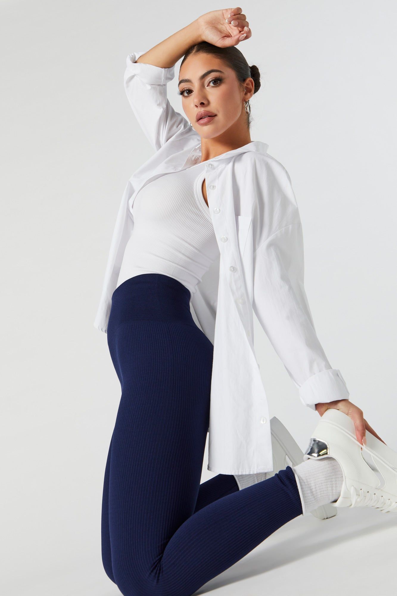 Seamless Ribbed Fleece Legging sold by Charlotte Russe