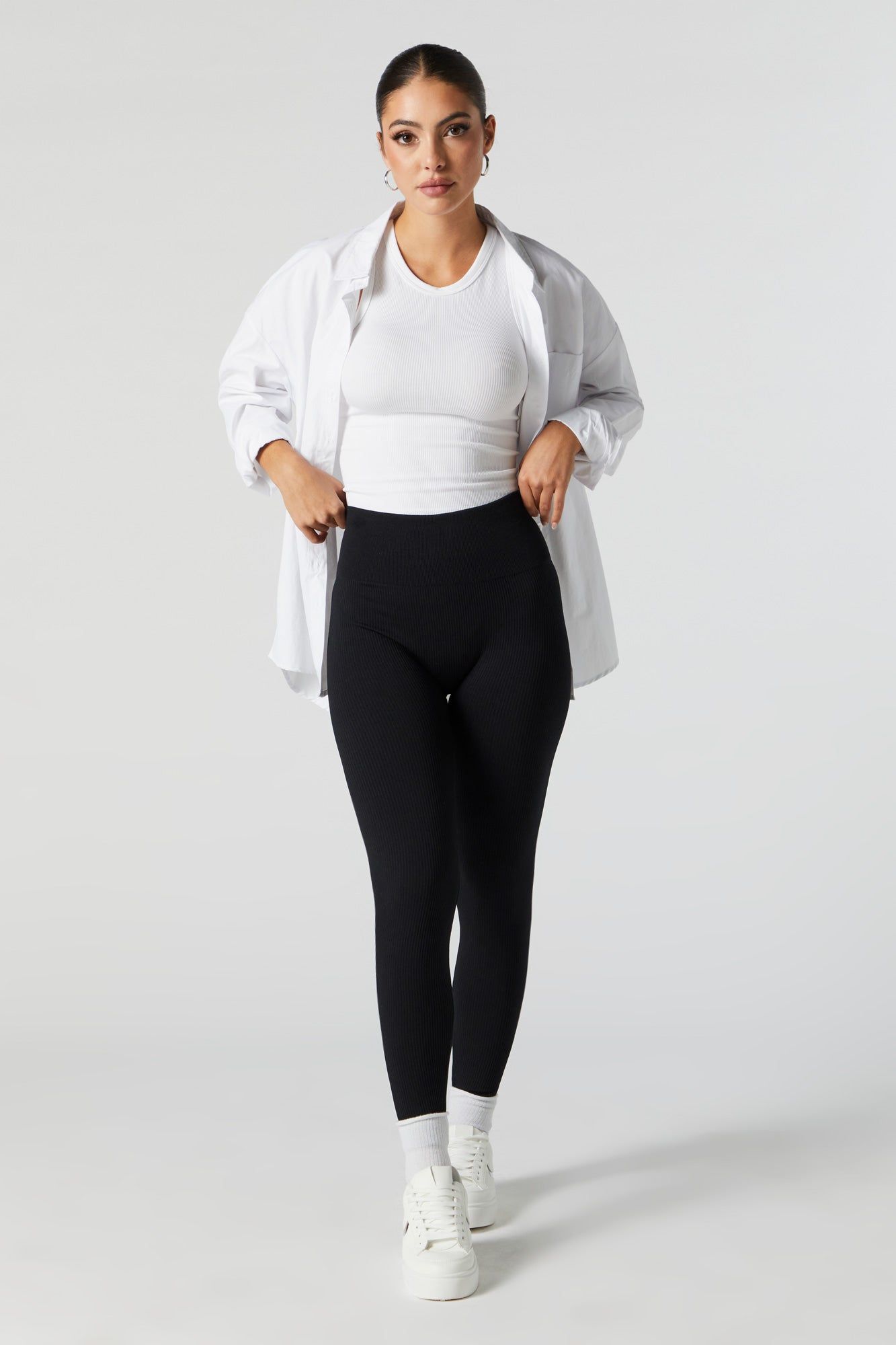 Seamless Ribbed Fleece Legging sold by Charlotte Russe product image thumbnail 5