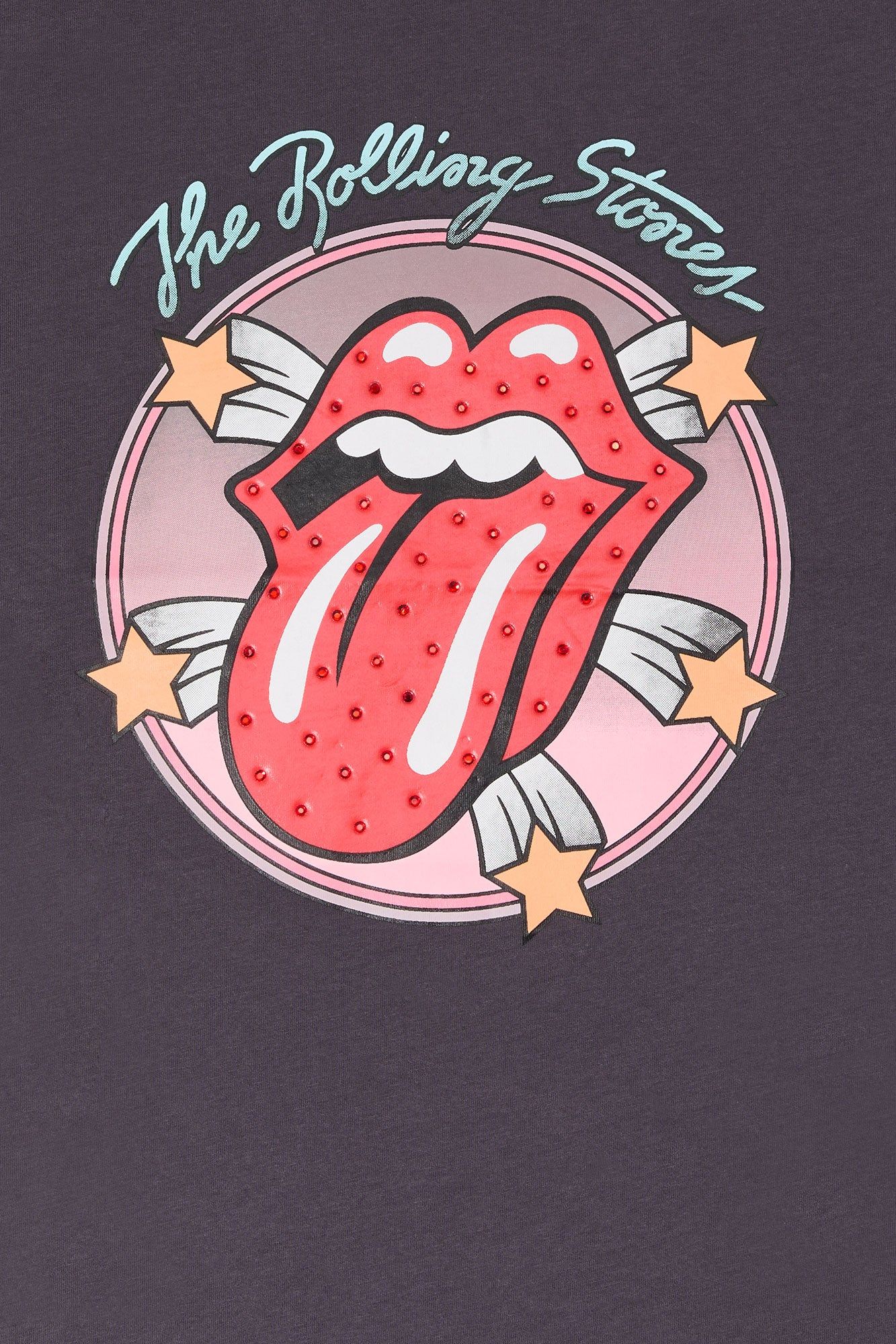 The Rolling Stones Rhinestone Graphic Boyfriend T-Shirt sold by Charlotte Russe