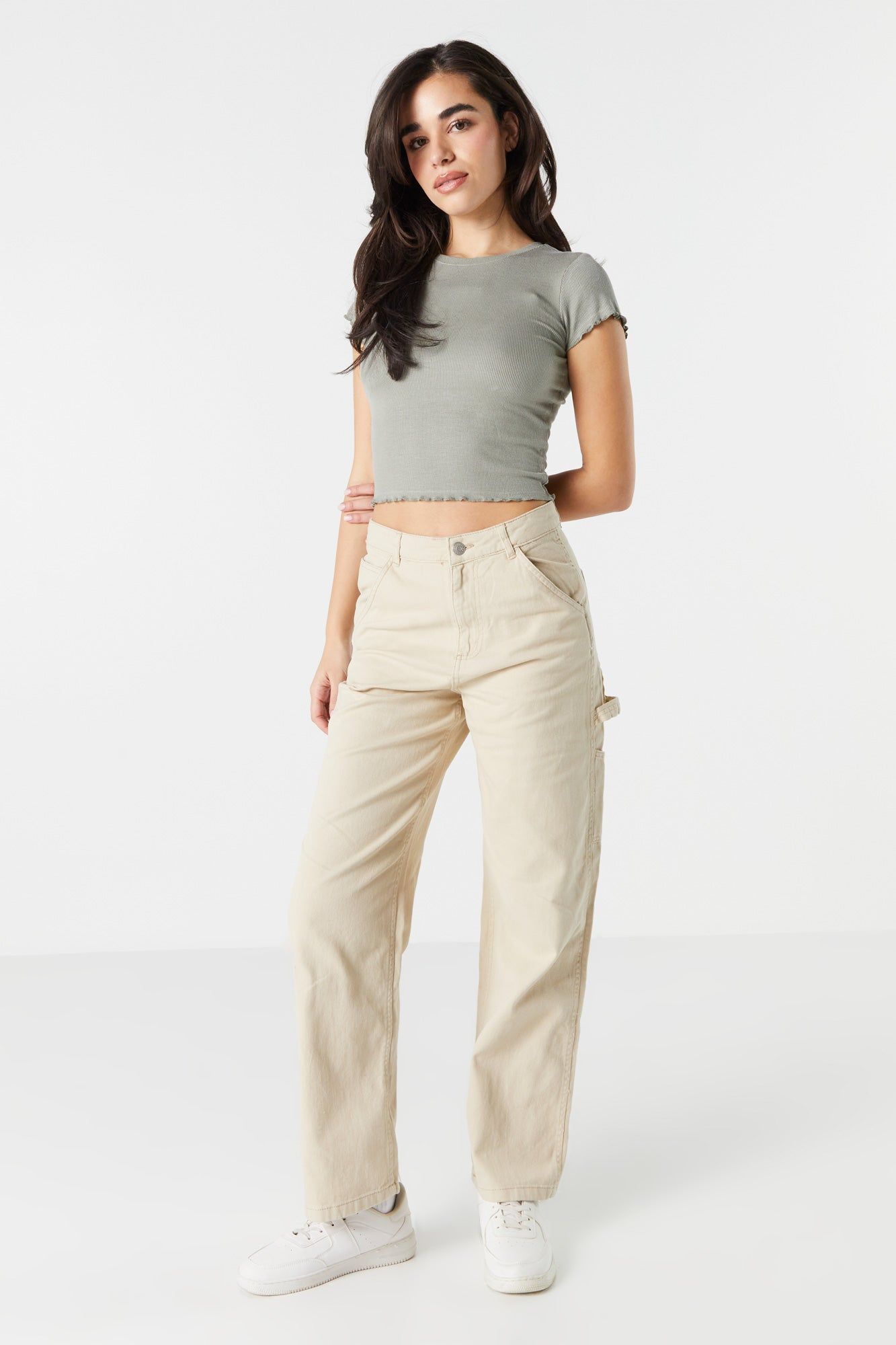 Lettuce Trim Ribbed T-Shirt sold by Charlotte Russe product image thumbnail 3