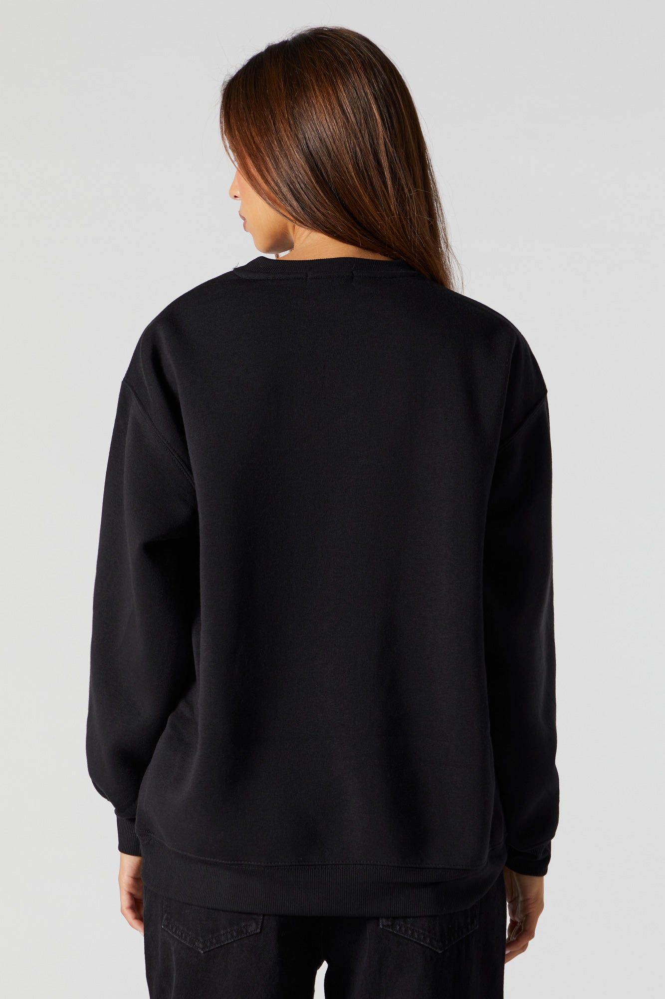 Chenille Embroidered Brooklyn Fleece Sweatshirt sold by Charlotte Russe product image thumbnail 2