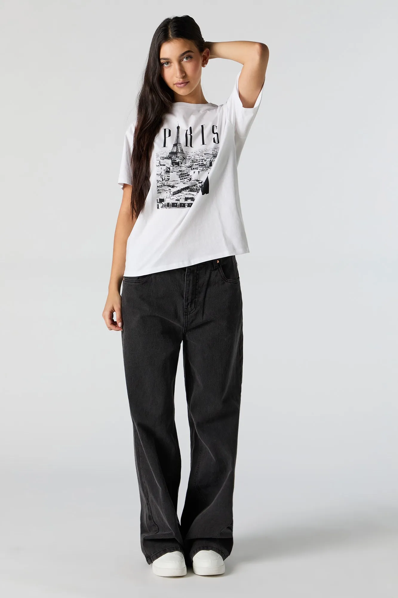 Paris Graphic Boyfriend T-Shirt sold by Charlotte Russe product image thumbnail 3