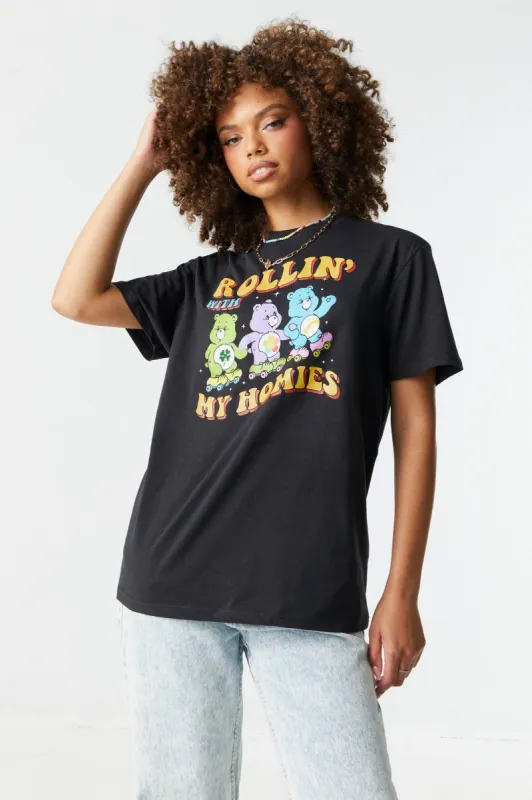 Rollin' Care Bears Graphic Boyfriend T-Shirt sold by Charlotte Russe