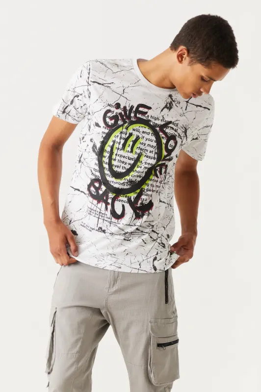 Give Love Back Graffiti Graphic T-Shirt sold by Charlotte Russe