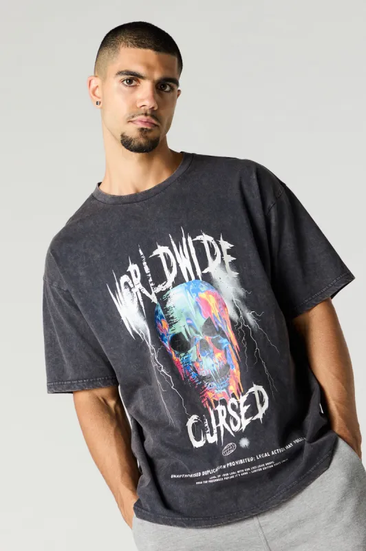 Worldwide Cursed Graphic T-Shirt sold by Charlotte Russe