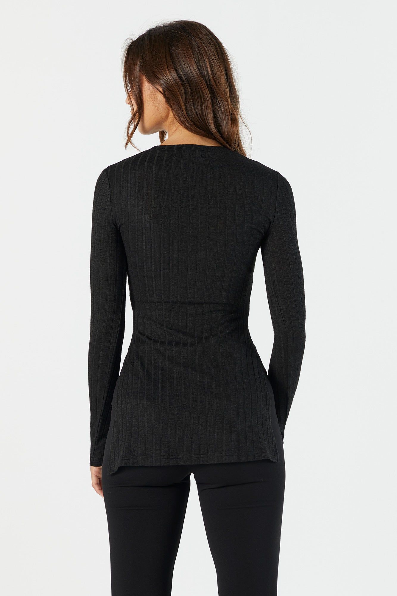 Tunique côtelée à manches longues sold by Charlotte Russe product image thumbnail 3